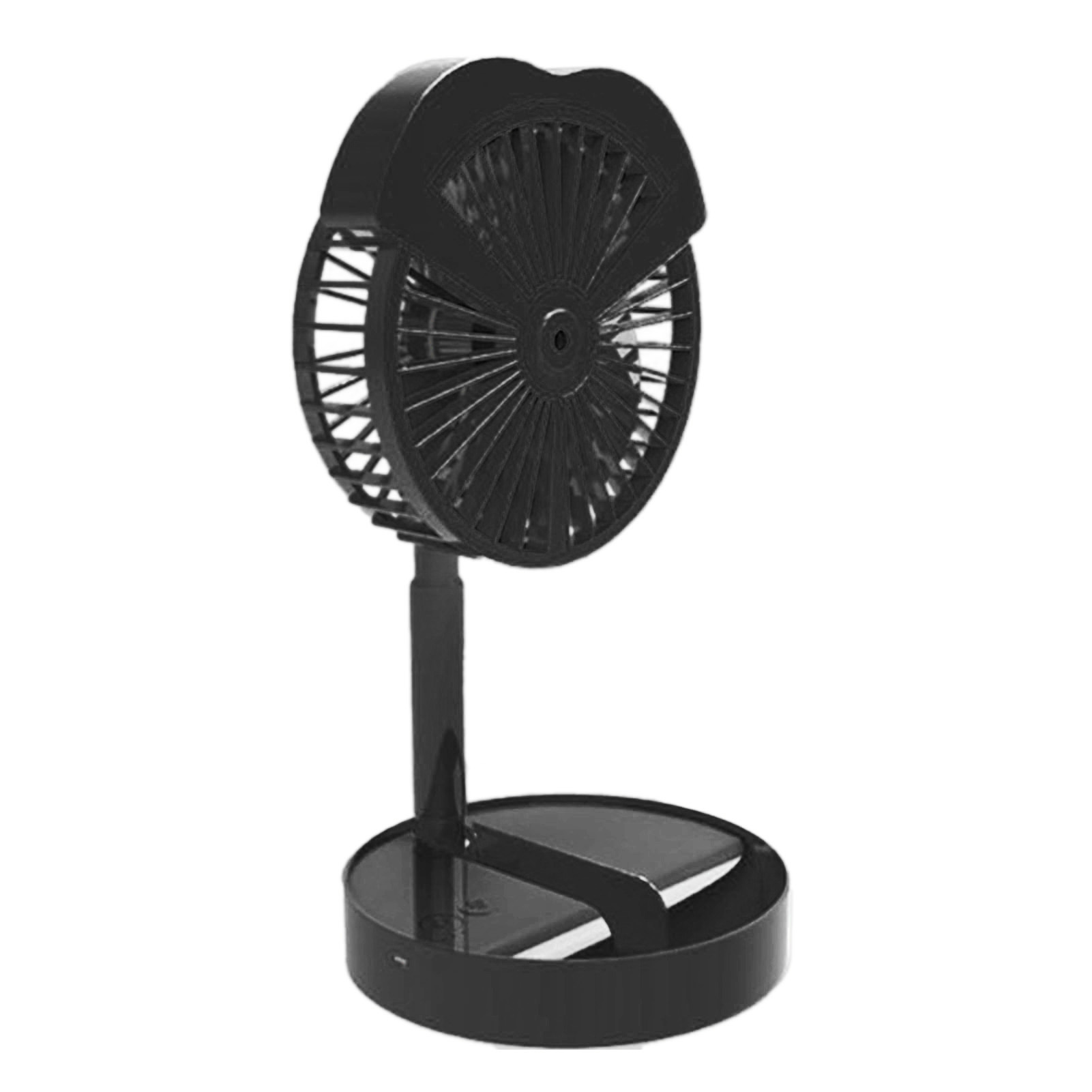 Mini-elektroventilator Mit 3 Windstufen, Bürstenlosem Motor, Sprühfunktion, Usb-ladeanschluss, Schwarz