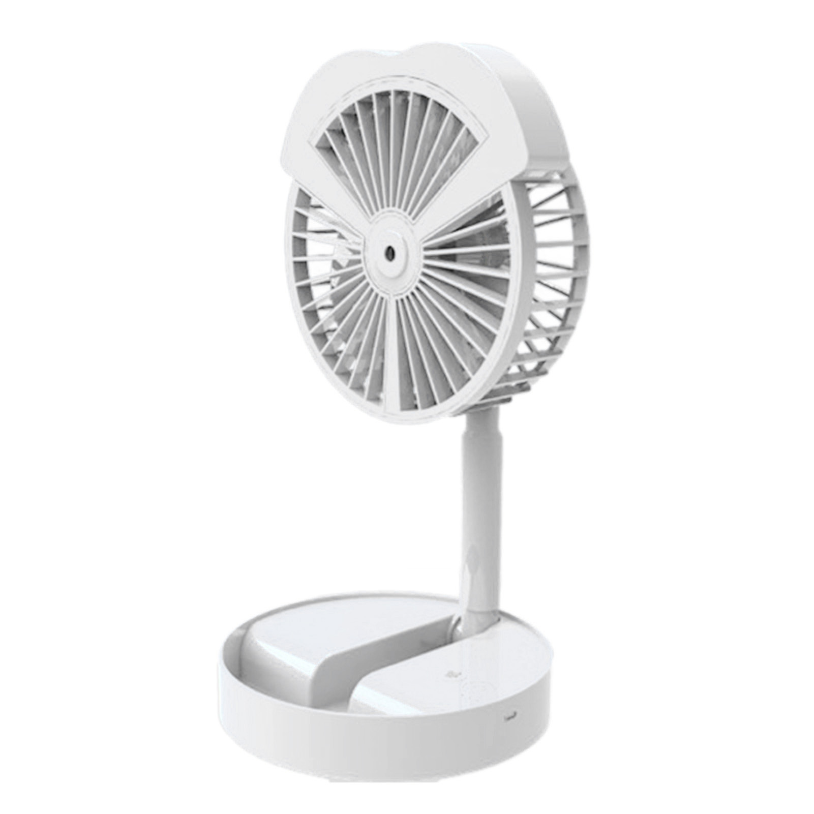 Mini-elektroventilator Mit 3 Windstufen, Bürstenlosem Motor, Sprühfunktion, Usb-ladeanschluss, Weiß