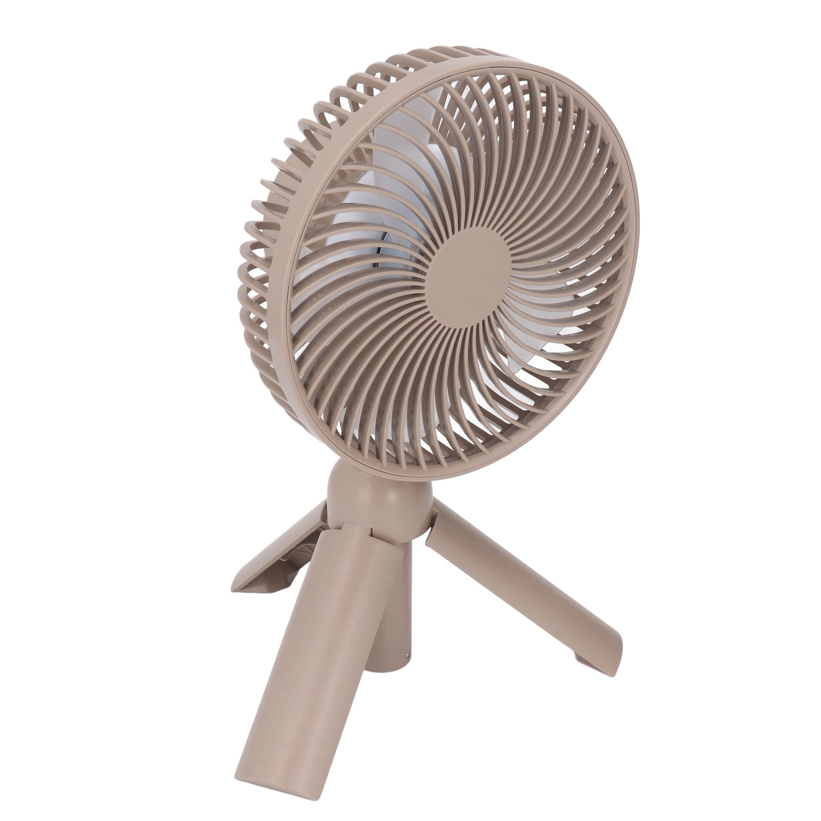 Tischventilator Mit Teleskopstativ, Usb-aufladbar, Tragbar, Für Büro Und Außenbereich, Hellbraun
