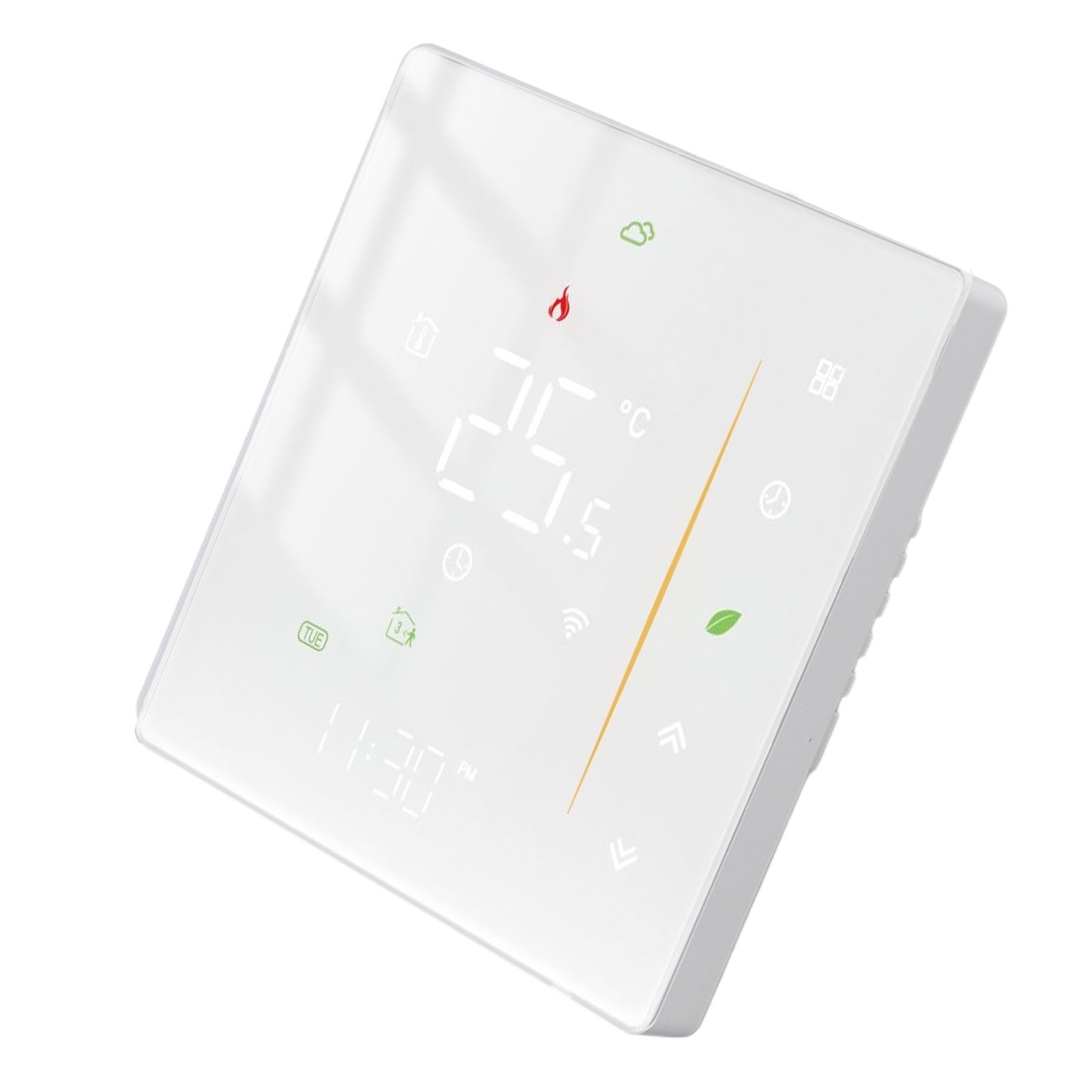 Wlan-fußbodenthermostat Für Den Haushalt, Intelligenter Thermostatschalter, Programmierbarer Raumtemperaturregler Für Tuya 95–240 V, Weiß