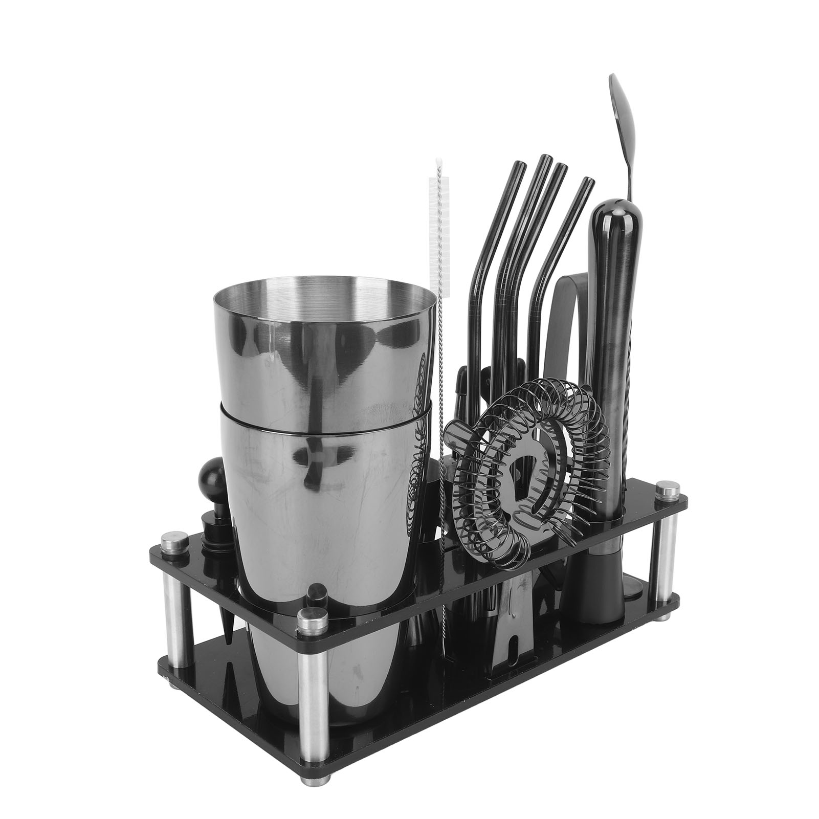 Cocktail-shaker-set, Leicht Zu Reinigen, Schwarzer Edelstahl, Acryl, Cocktail-bar-shaker, Barkeeper-werkzeuge Zum Mixen Von Getränken