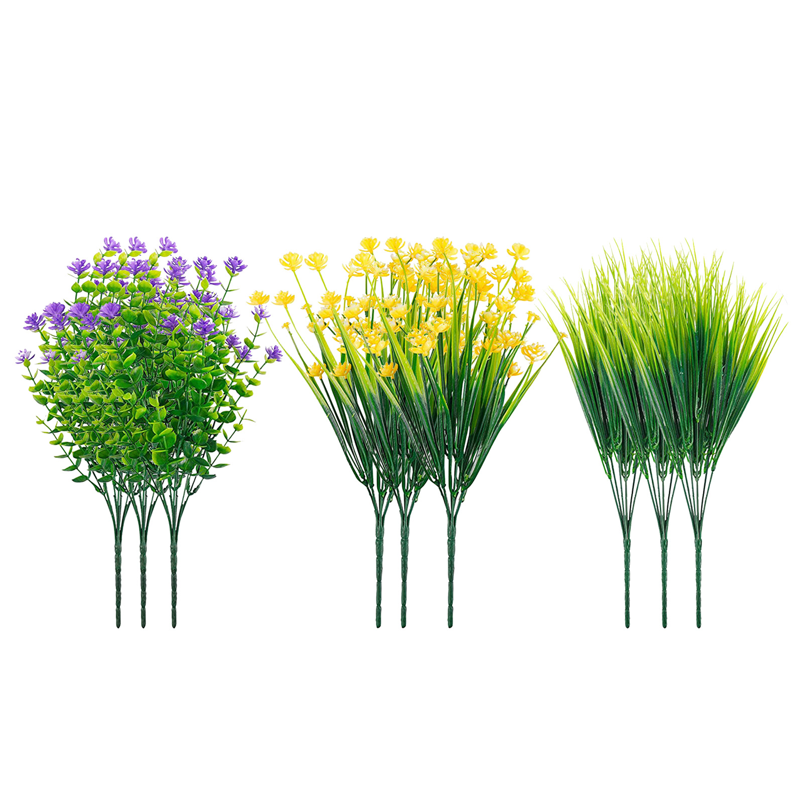 Künstliche Blumen, 9 Bündel, Natürliche, Leuchtende Farben, Geruchlos, Vielseitig Einsetzbar, Aus Kunststoff Für Fenster, Garten Und Büro