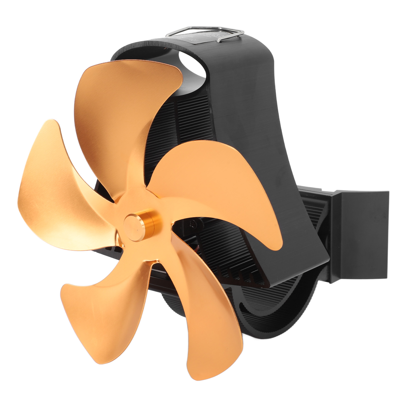 5-flügeliger Wandventilator Aus Aluminiumlegierung, Magnetisch, Leise, Wärmebetrieben, Für Gasherde, Gold