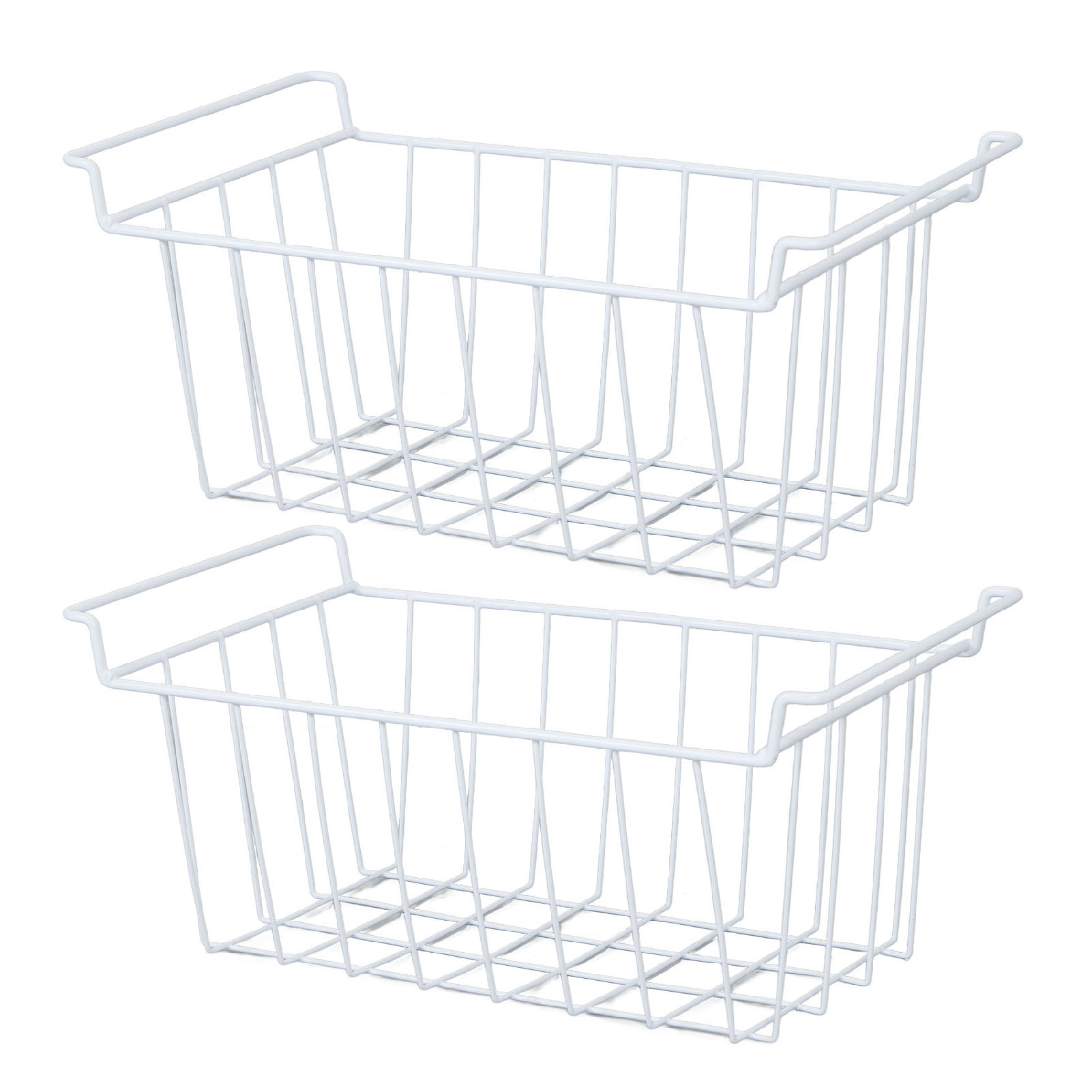 2 Stück Gefrierschrank-aufbewahrungskorb Aus Draht, Hängeregal Aus Metall Mit Pe-beschichtung, L 41,5 Cm X B 24,5 Cm X H 20 Cm