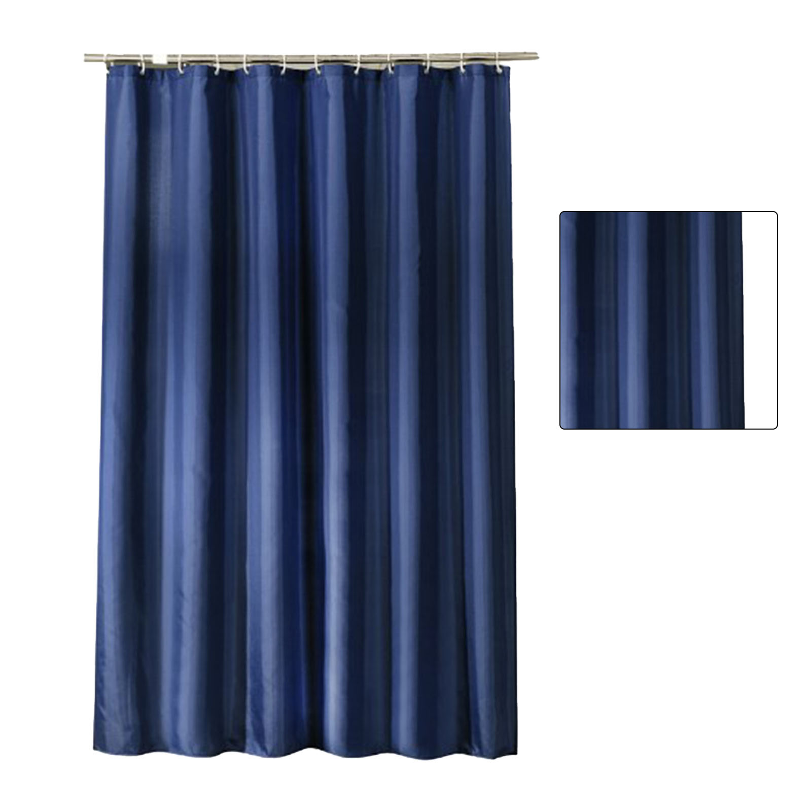 Wasserdichter Duschvorhang Mit Haken, Moderner, Dicker Polyester-duschvorhang Für Zuhause, Hotel, Badezimmer, Dunkelblau