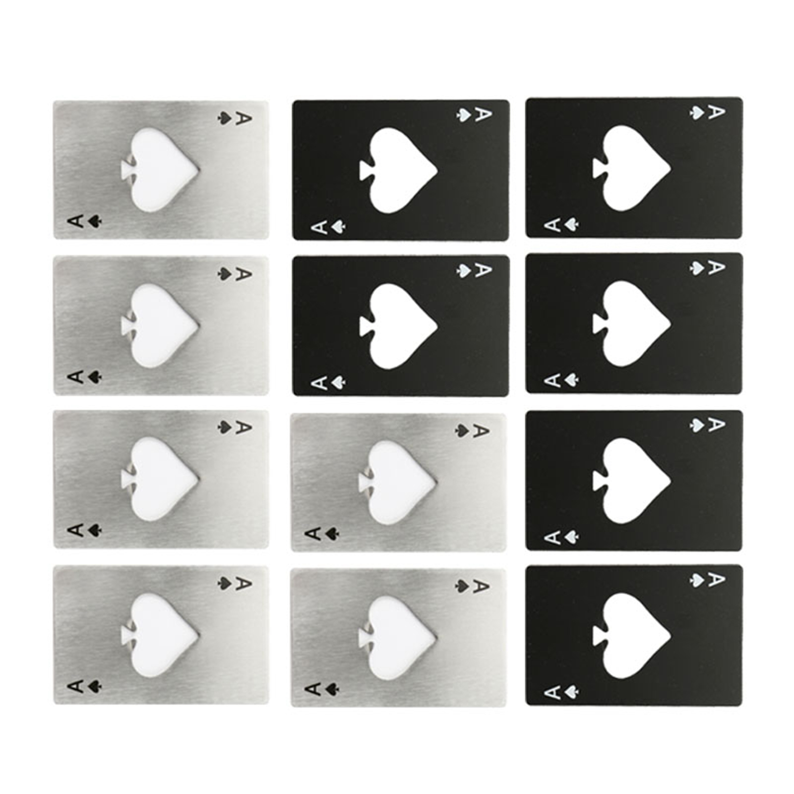 12-teiliges Flaschenöffner-set In Pokerform Aus Edelstahl, Tragbar, Für Zuhause