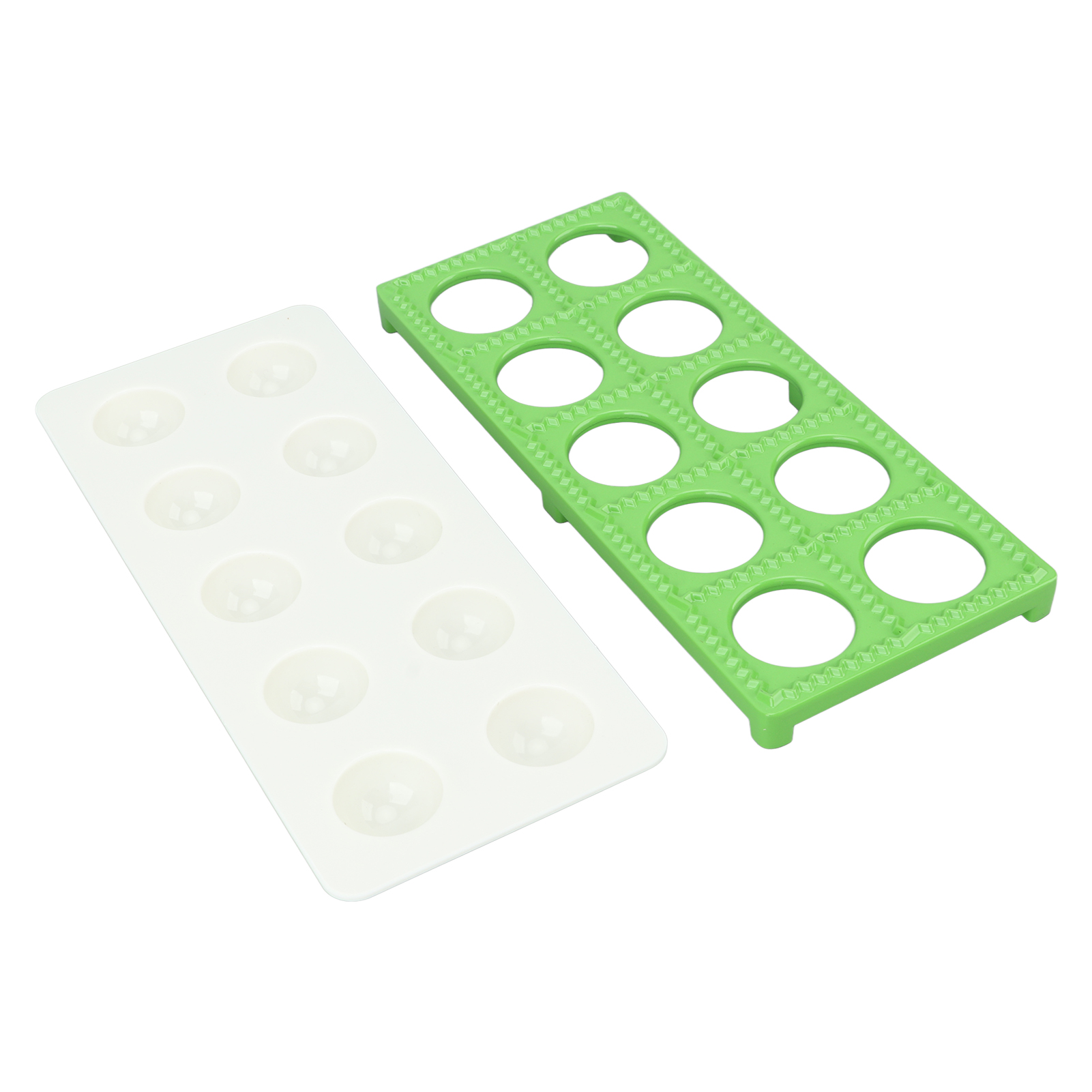 Ravioli-presse Mit 10 Löchern, Aus Robustem Abs-eisen, Quadratisch, Für Die Zubereitung Von Teigtaschen Zu Hause, Grün