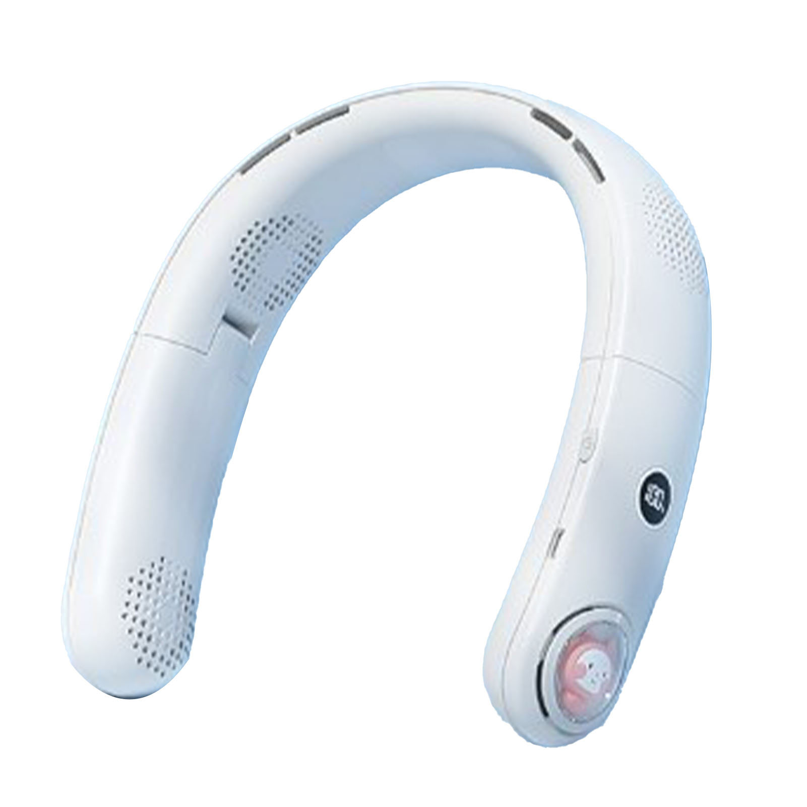 Mini-nackenventilator Mit Usb-anschluss, Wiederaufladbar, Cartoon-design, 4000-mah-akku, 4-kern-technologie, Geräuschlos, Tragbar, Faltbar, Digital, Ohne Rotorblätter