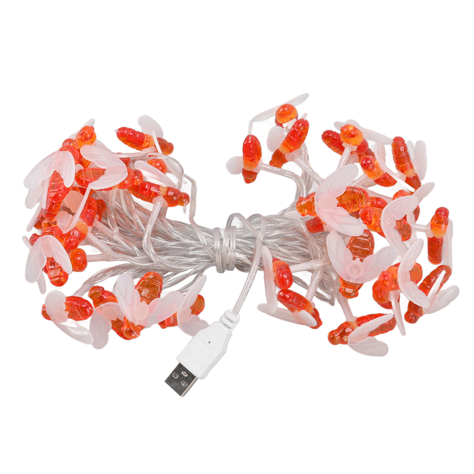 Wasserdichte Lichterkette „honigbiene“ Mit Usb-anschluss, 40 Leds, 6 M Lang, Für Dekoration In Schlafzimmer, Wohnzimmer, Auf Pflanzen, Terrassen, Partys, Hochzeiten Und Halloween.