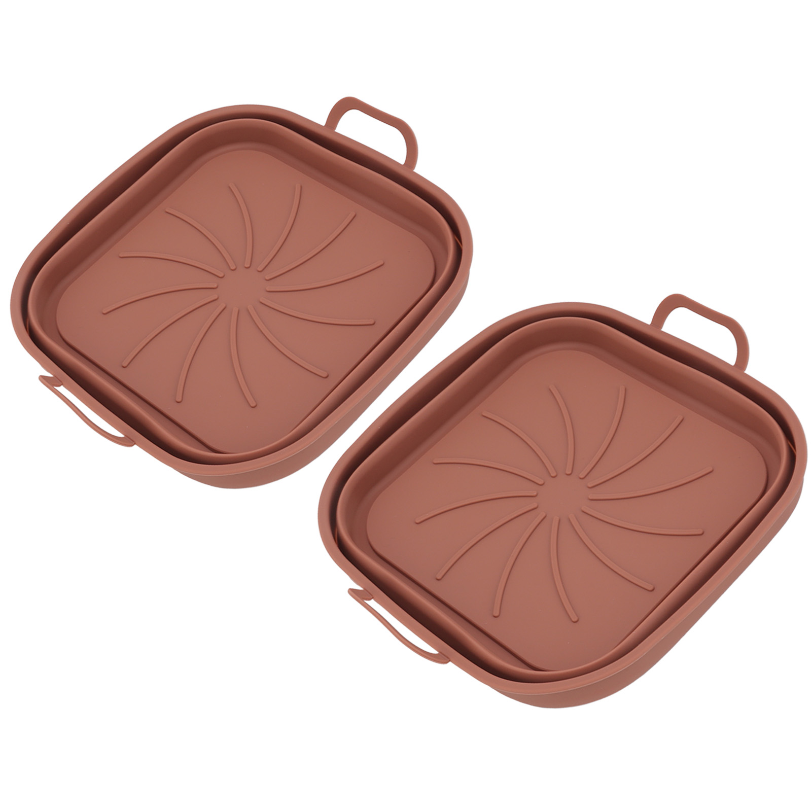 Stück Silikon-fritteusenkörbe, Antihaftbeschichtete Silikon-topfeinlagen, Friteusen-zubehör Mit Griff, Braun