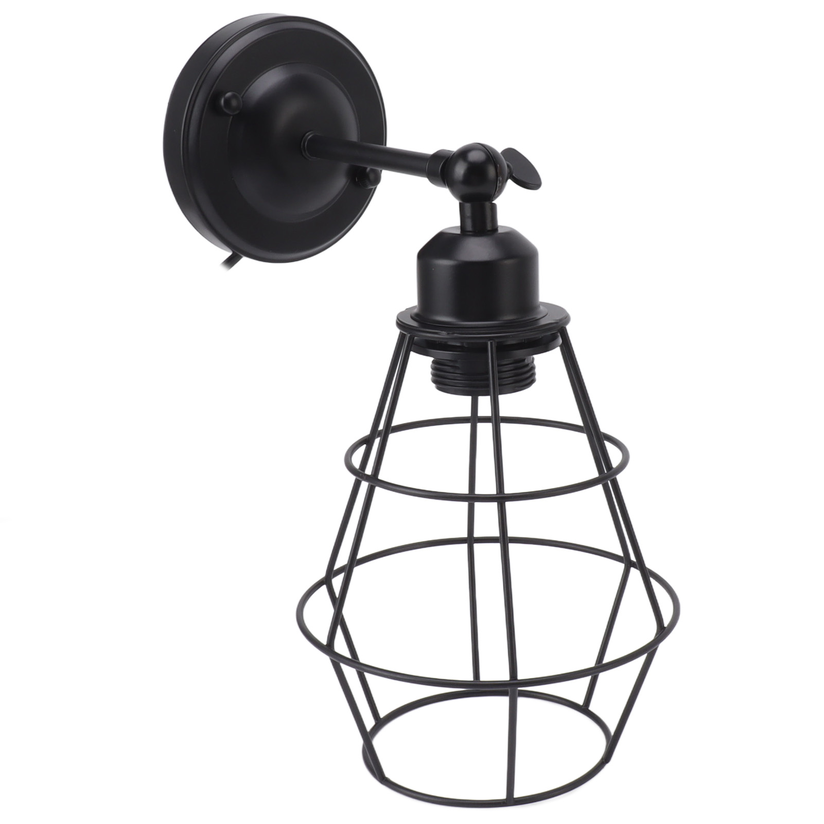 Wandleuchte Im Landhausstil, Industrielle Wandmontage, Vintage-nachttischleuchte, Käfigfassung E27/e26 Mit Schalter, Eu-stecker 100–240 V