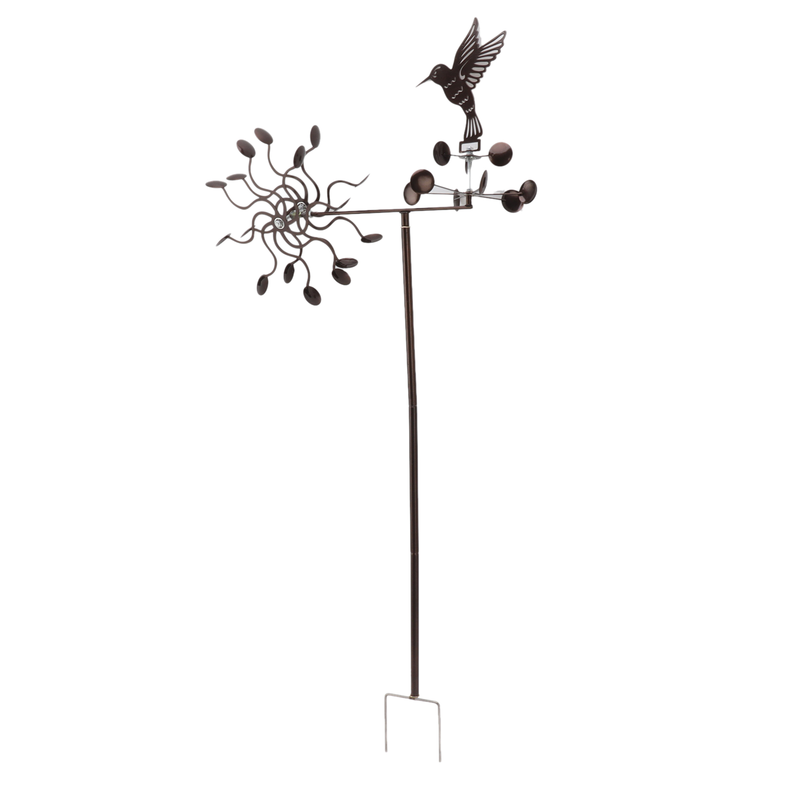 Windspiel Aus Eisen, Kolibri-windmühle, Metallskulptur Für Den Außenbereich, Rasen, Hof, Terrasse, Gartendekoration