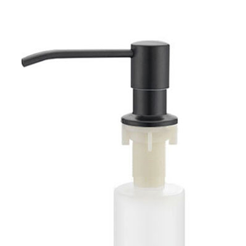 Gepresste Seifenspenderflasche Aus Kunststoff Mit Pumpenkopf Aus Edelstahl 304 Für Küchenspülen, Schwarzer Pumpenkopf