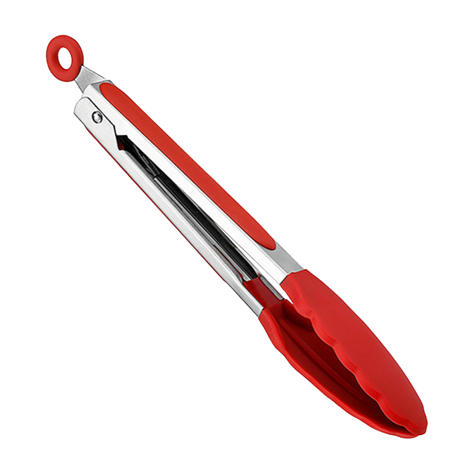 Küchenzange, Hitzebeständig, Rutschfest, Silikon, Grillzange, Rot, 23 Cm