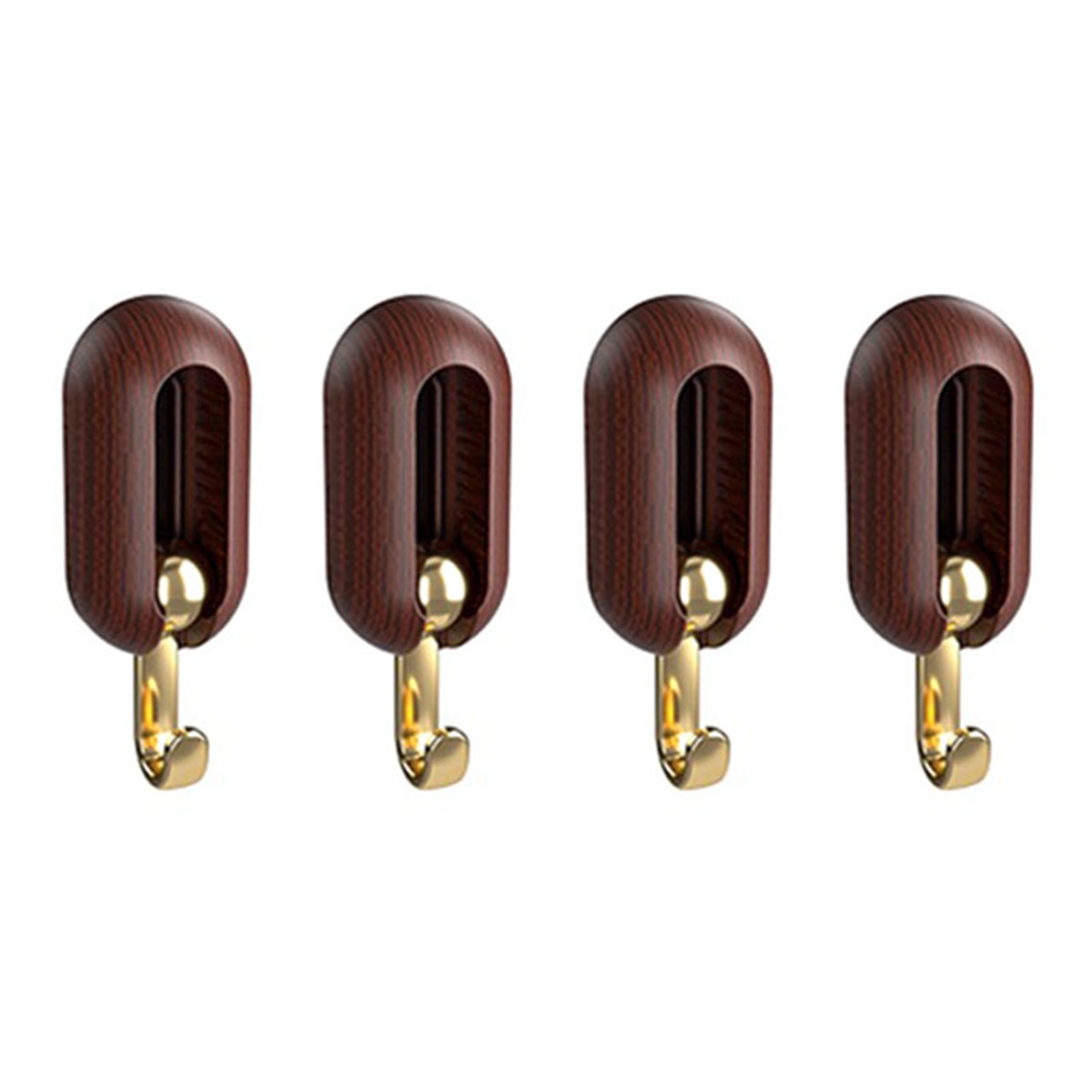 Selbstklebende Haken, Vielseitig Einsetzbar, Moderner Minimalistischer Stil, Bohrfrei, Stark Belastbar, Wandgarderobenhaken, Walnuss