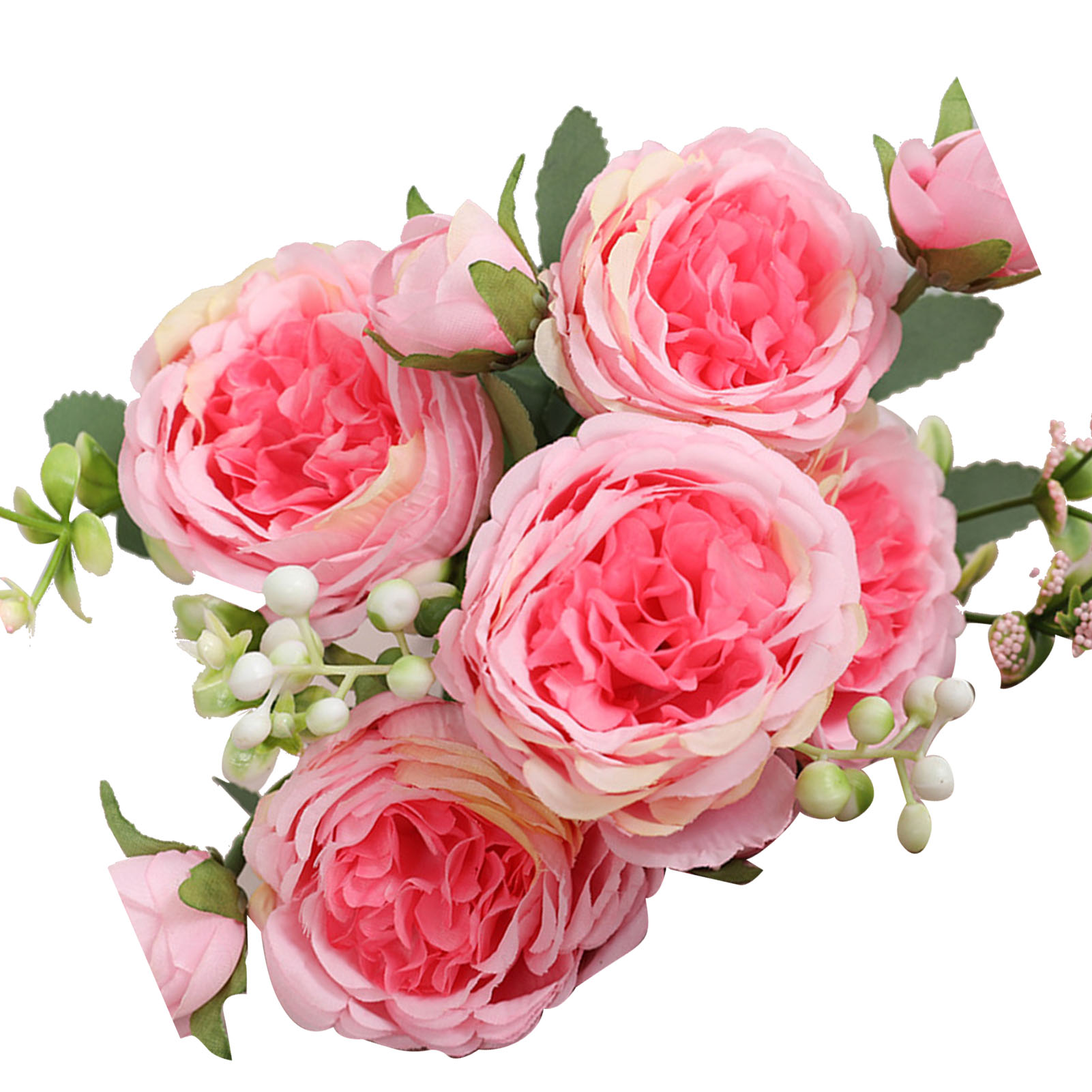 Bündel À 5 Künstliche Persische Rosen, Handgebundener Rosenstrauß Für Hochzeiten, Wohnzimmerdekoration, Dunkelrosa