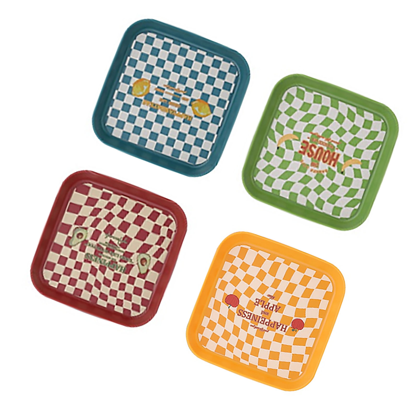 4er-set Spießschalen Aus Lebensmittelechtem Kunststoff, Ideal Für Den Haushalt, Auch Als Snackschale Für Kleine Mini-snacks, Z. B. Für Apfel, Banane, Zitrone Und Avocado