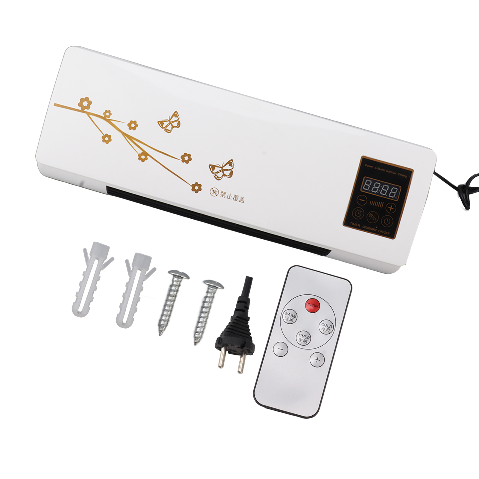 Raumheizgerät Für Den Innenbereich Mit Ferngesteuerter Wandklimaanlage, Geräuscharmer Timerfunktion, Ideal Für Zuhause Und Büro, Eu-stecker 220 V