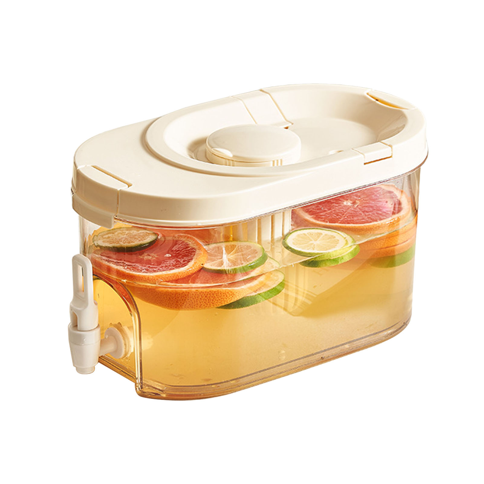 Getränkespender Aus Kunststoff, Kaltgetränkebehälter Für Obst, Teekanne, Limonade, Küche, Haushalt, Ellipsentrainer