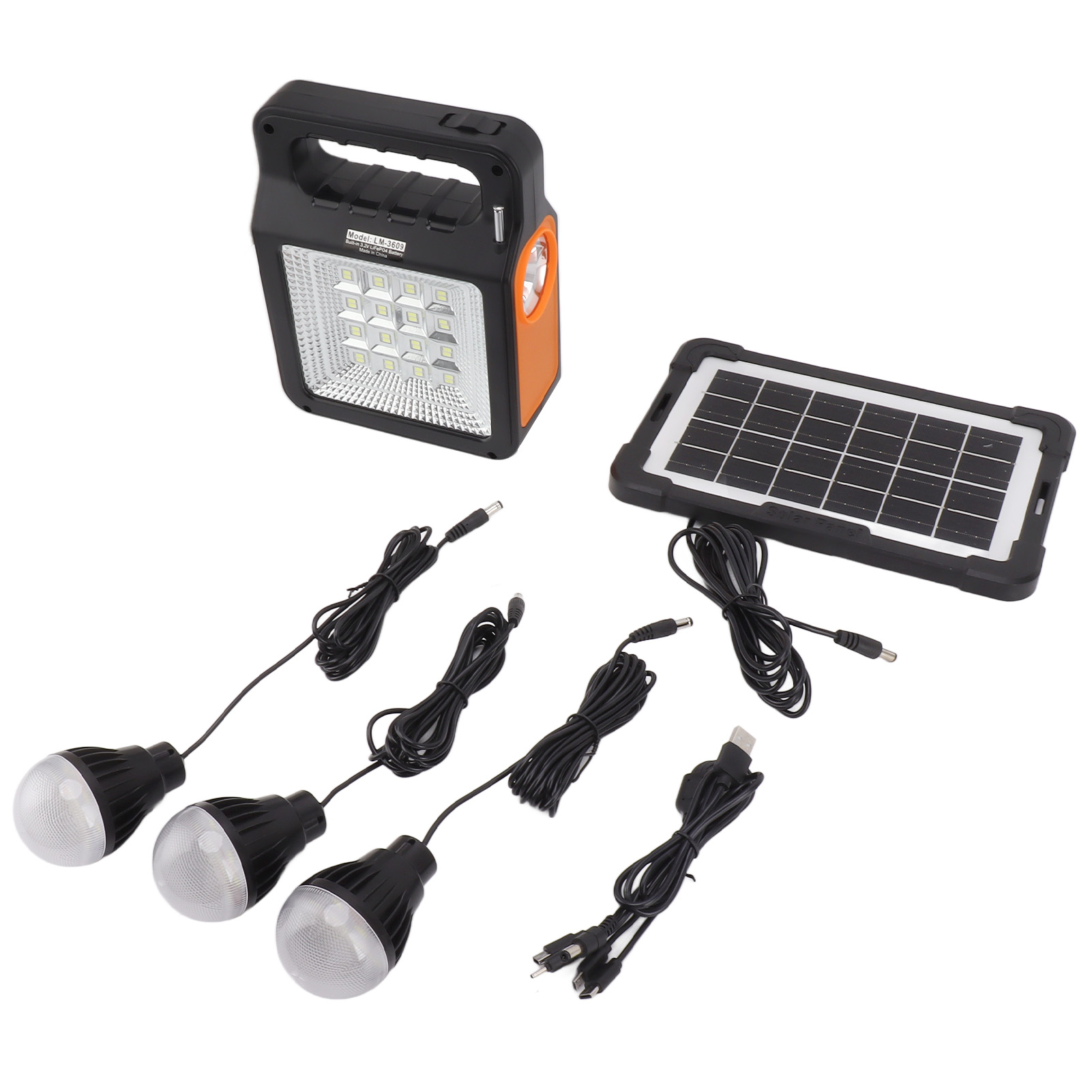 Solar-powerbank 6000mah, Helle Stirnlampe Mit 3 Glühbirnen, Tragbarer Griff, Solargenerator Für Camping Und Reisen