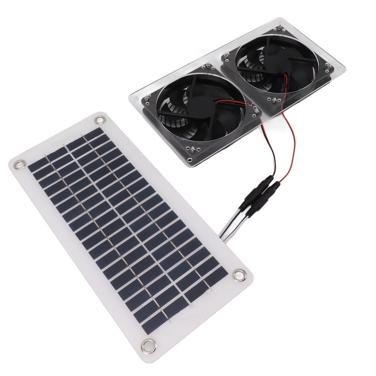 50-w-solarpanel-lüfter-set, Solarbetriebenes Panel Mit Zwei Solar-abluftventilatoren Für Den Außenbereich, Gewächshaus, Schuppen, Hühnerstall