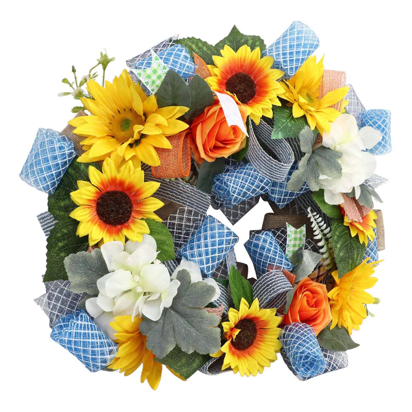 Sonnenblumenkranz, 45 Cm Durchmesser, Leuchtende Farben, Sicher, Vielseitig Verwendbar, Für Haustür, Party, Hochzeit, Büro