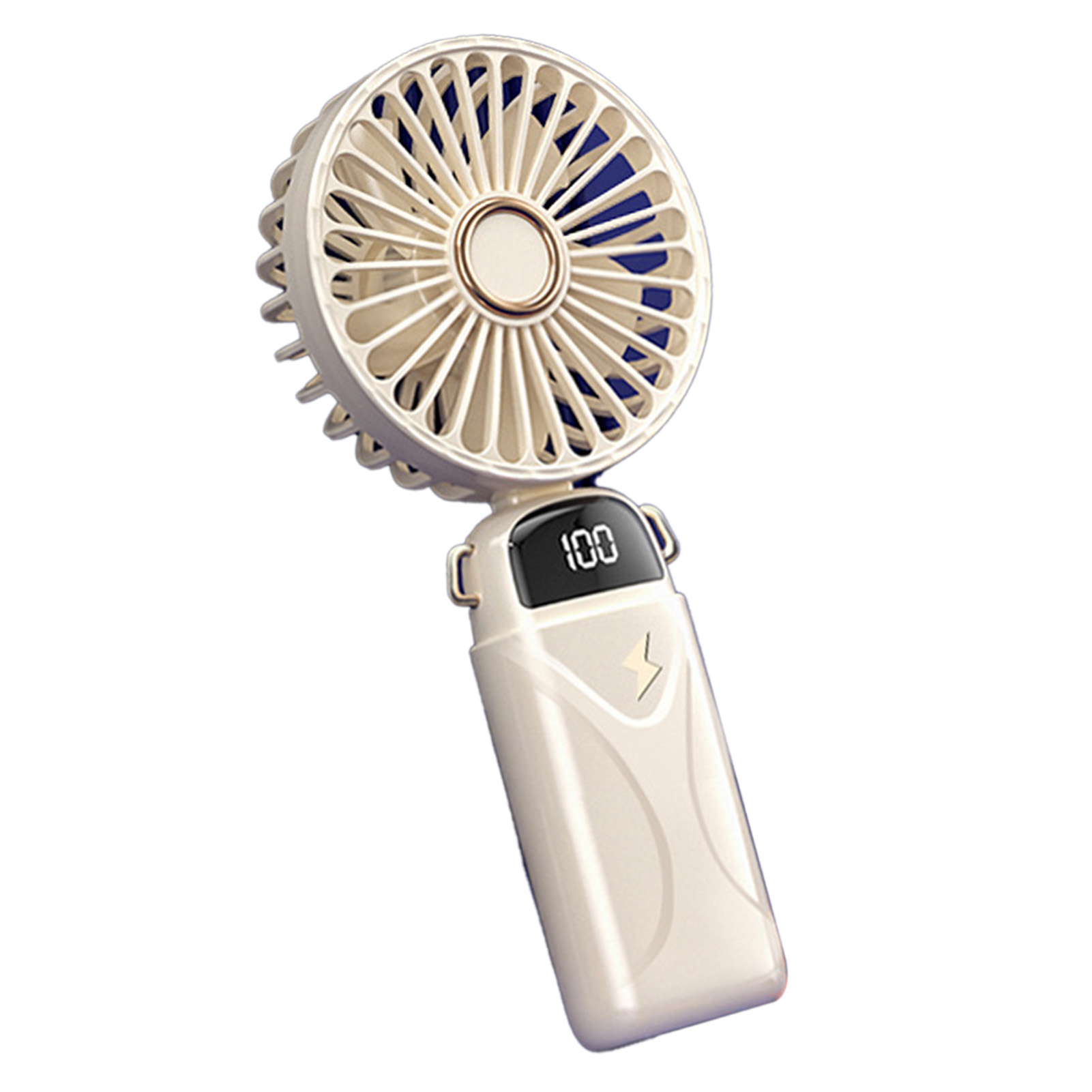 Usb-wiederaufladbarer Handventilator Mit 5 Einstellbaren Windgeschwindigkeiten, Mini-ventilator Mit Digitalanzeige Und 800 Mah Kapazität.