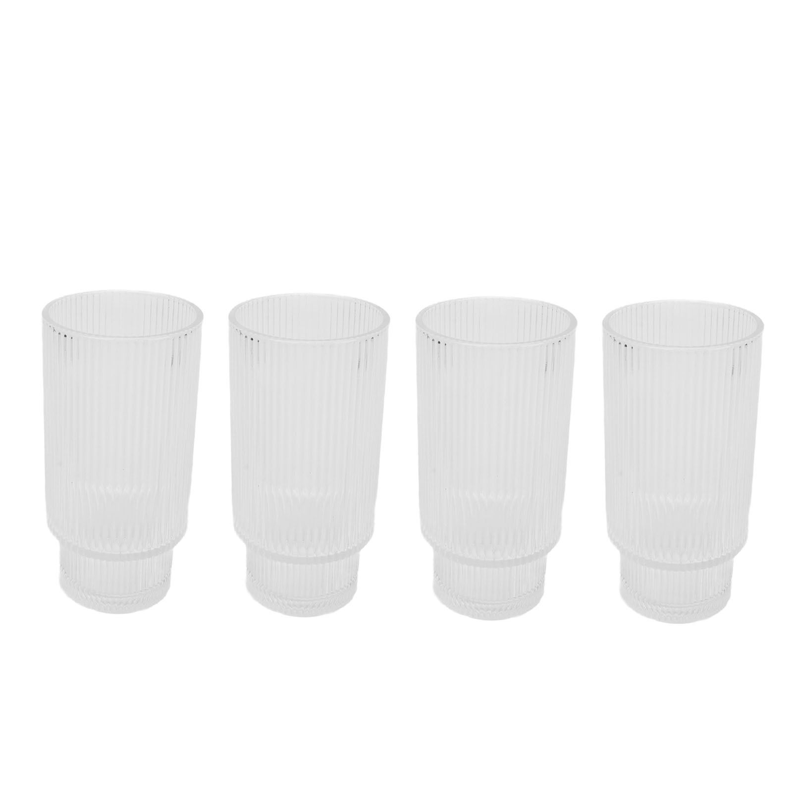 4-teiliges Set Vintage-trinkgläser, Stapelbar, Wunderschönes Kaffeeglas-set Für Eiskaffee, Saft Und Bier, 325 Ml (11 Oz), Vertikale Maserung