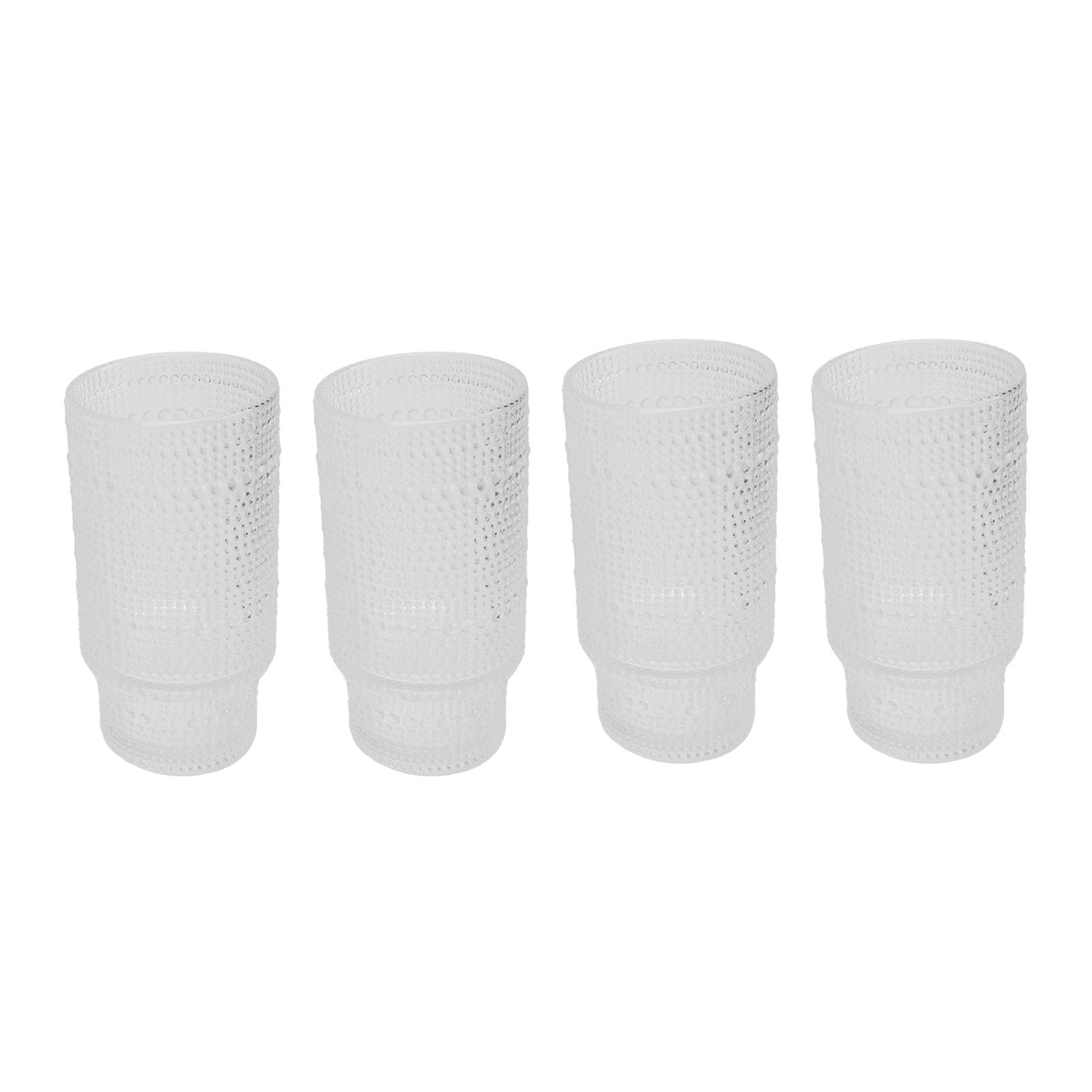 4-teiliges Set Vintage-trinkgläser, Stapelbar, Wunderschön, Für Kaffee, Eiskaffee, Saft Und Bier, 325 Ml, Mit Polka-dots-muster.
