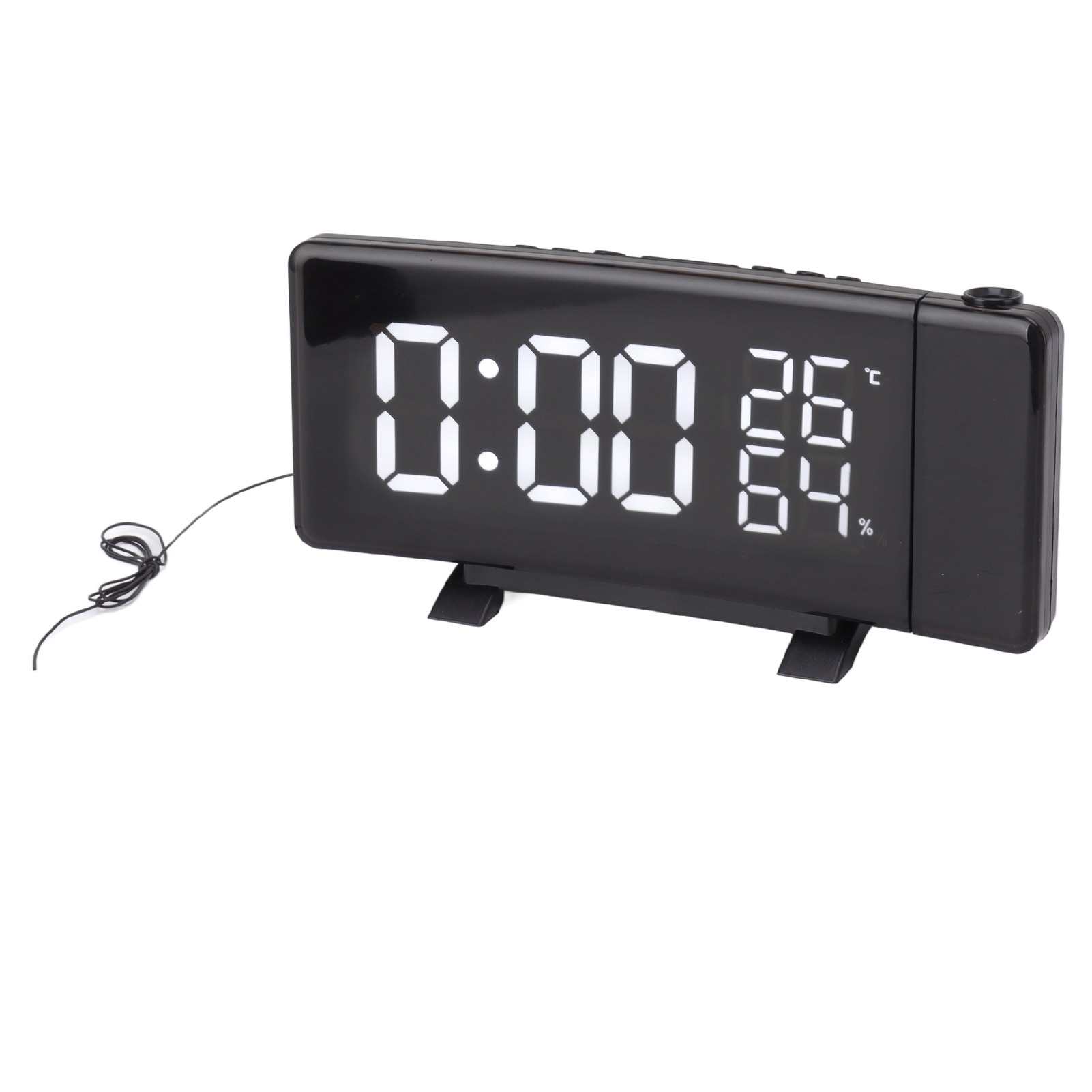 Digitaler Projektionswecker Mit Fm-radio, 3-farbigem Led-display, Einstellbarer Helligkeit, Usb-anschluss Und Multifunktionalem Led-wecker
