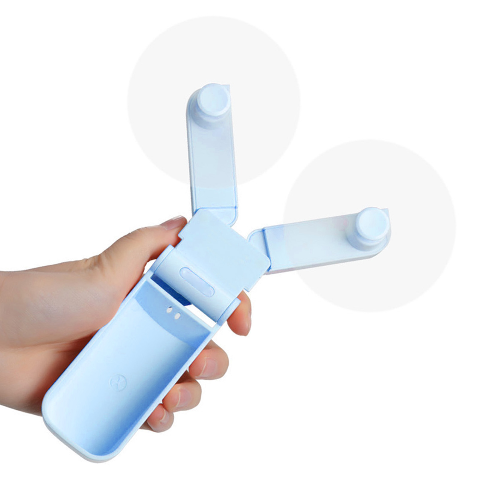 Faltbarer Elektrischer Ventilator, Doppelseitig, Tragbar, Mini-usb-ventilator Für Drinnen Und Draußen, Büro Und Reisen, Blau