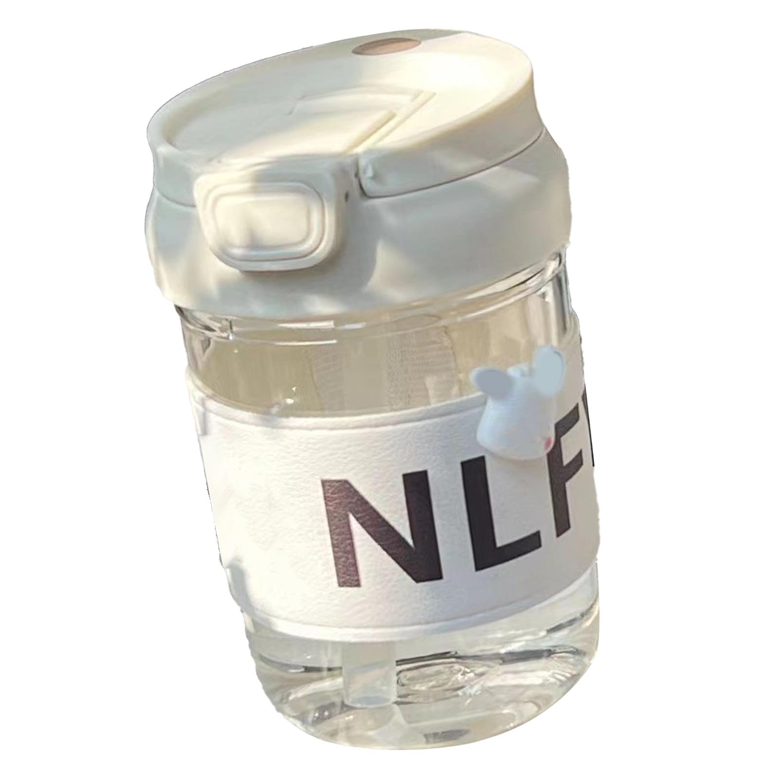 420-ml-wasserbecher Aus Kunststoff Mit Deckel, Strohhalm-becherhülle, Hundemotiv, Tragbarer Wasserbecher Für Fitnessstudio, Wandern, Spazierengehen, Outdoor-sportarten, Weiß