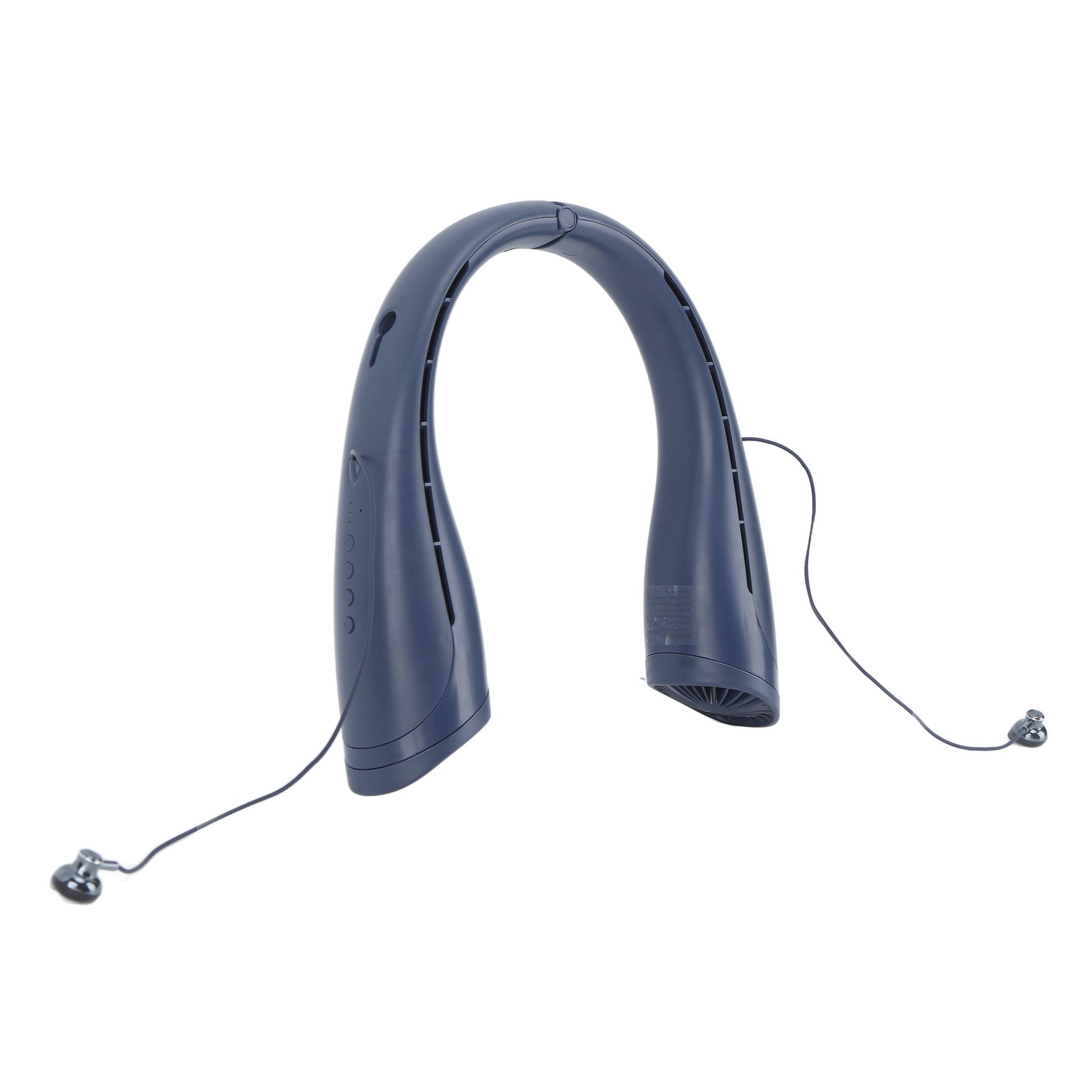 Bluetooth-nackenventilator Mit Kopfhöreranschluss, Usb-aufladbar, 4000 Mah, Tragbar, Freihändig, Leise, Klingenlos, Tragbar, Blau