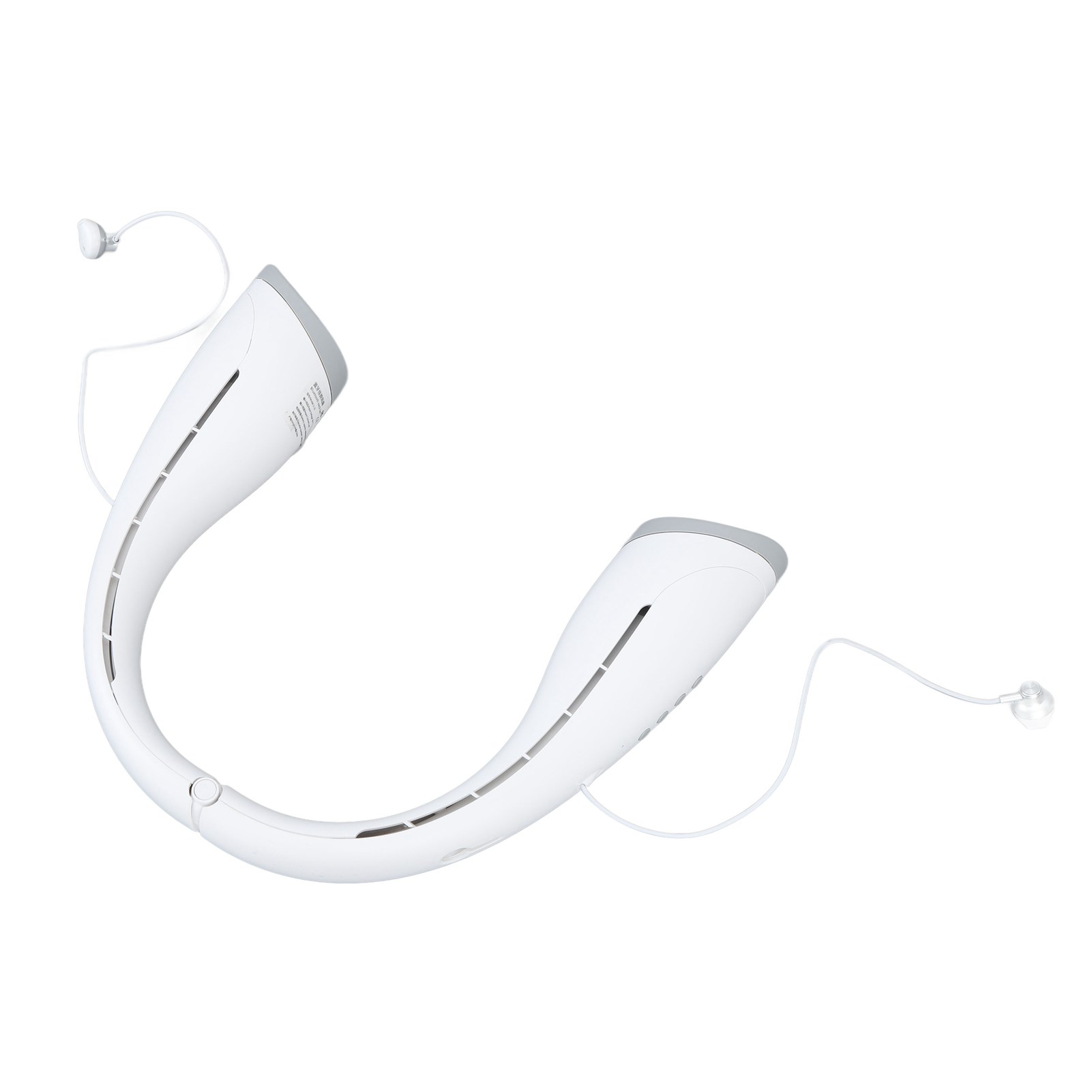 Bluetooth-nackenventilator Mit Kopfhöreranschluss, Usb-aufladbar, 4000 Mah, Tragbar, Freihändig, Leise, Klingenlos, Weiß