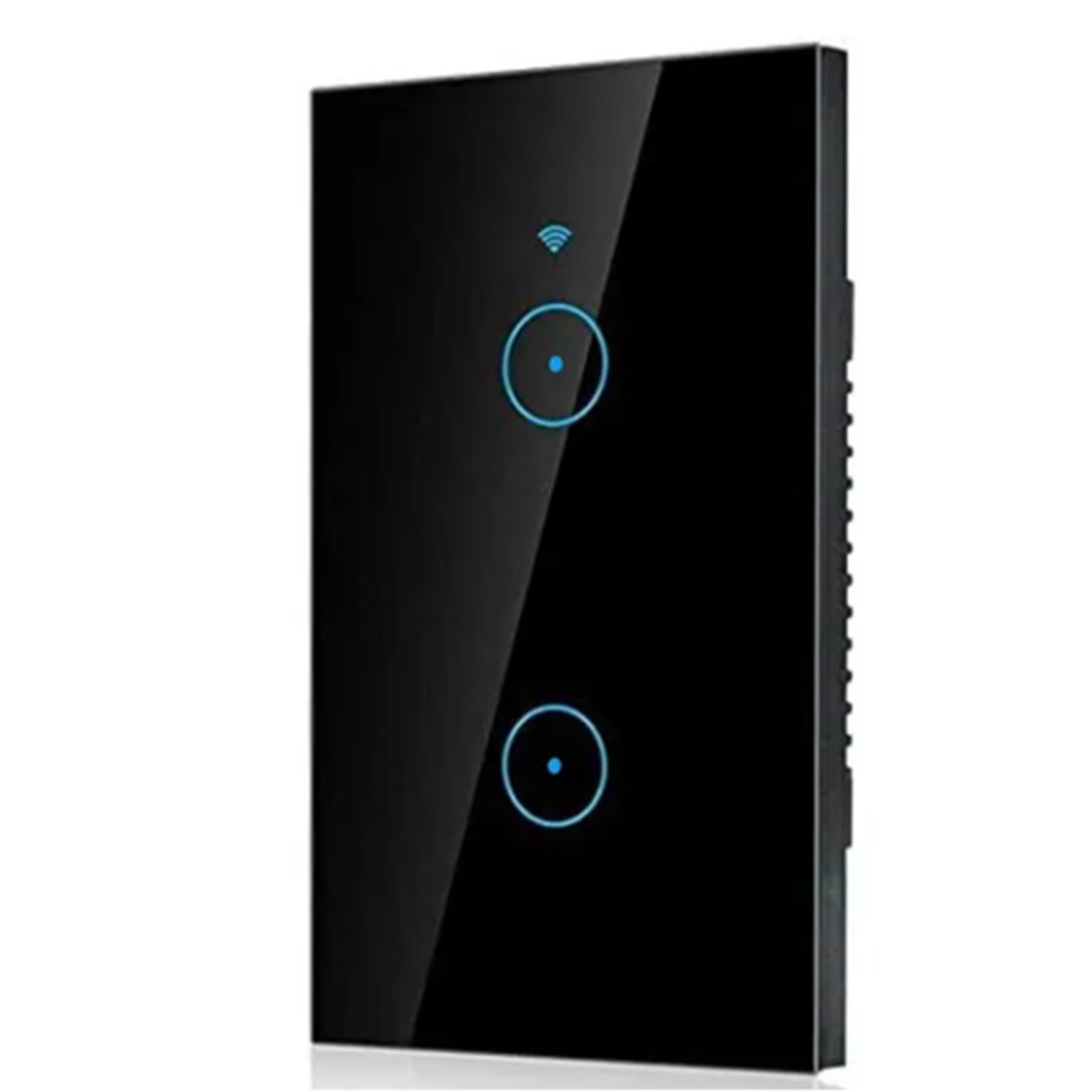 Smart-touchpanel Mit Wlan, 2-fach, Steuerung Per Tuya-app, Fernsteuerung Per Telefon, Sprachsteuerung, Timerfunktion, Intelligenter Lichtschalter Für Zuhause, Schwarz
