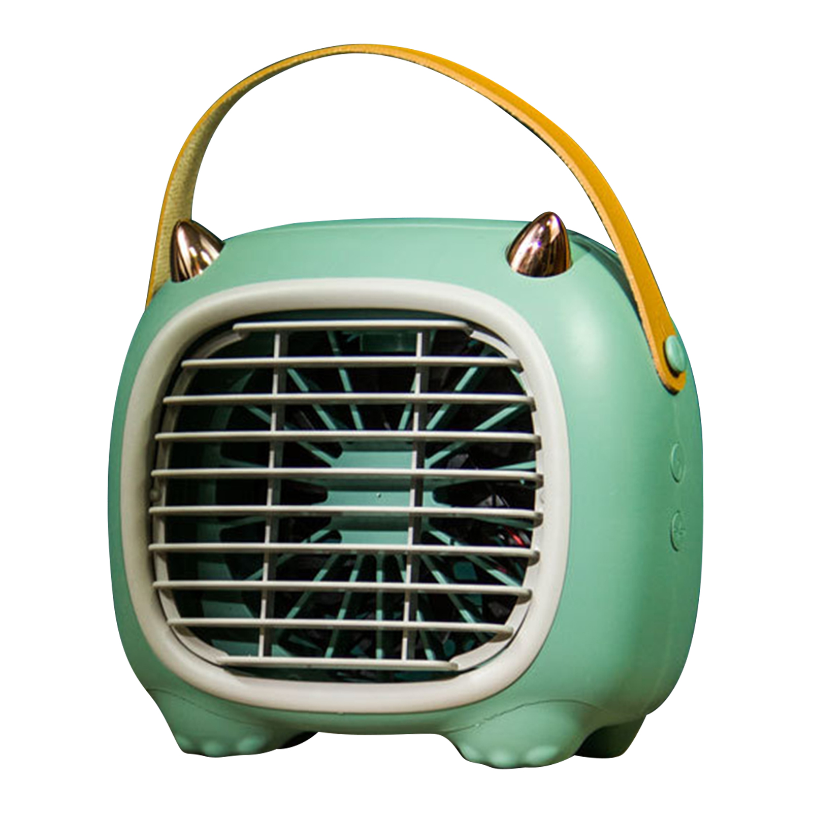 Usb-tischventilator Mit Sprühnebelfunktion, 3 Geschwindigkeitsstufen, Softgriff, Cartoon-design, Einfache Bedienung, Kleiner Tischventilator Für Familie, Büro, Schule, Grün