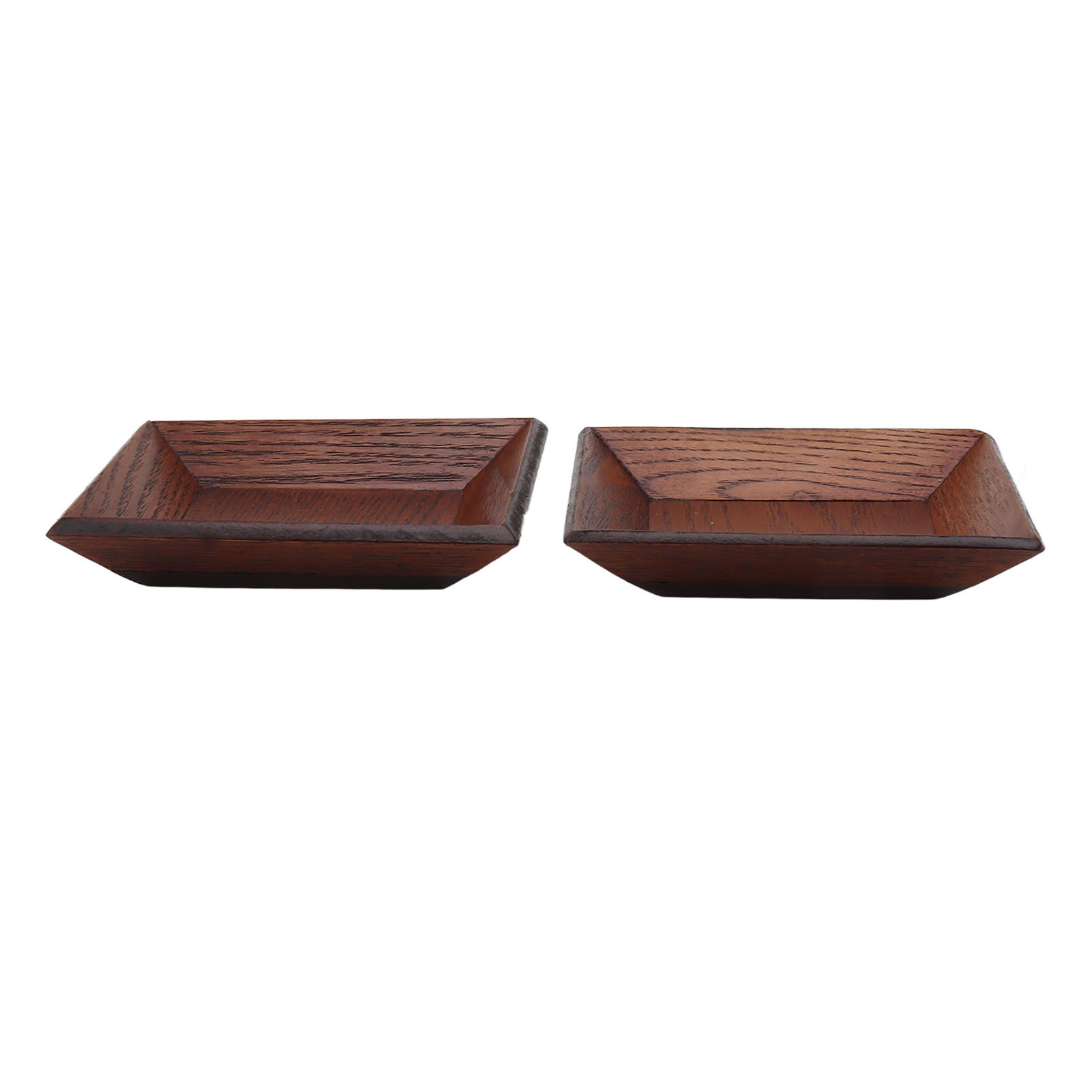 2 Quadratische Dessertteller Aus Holz Im Japanischen Stil, Große Größe 10 X 10 Cm