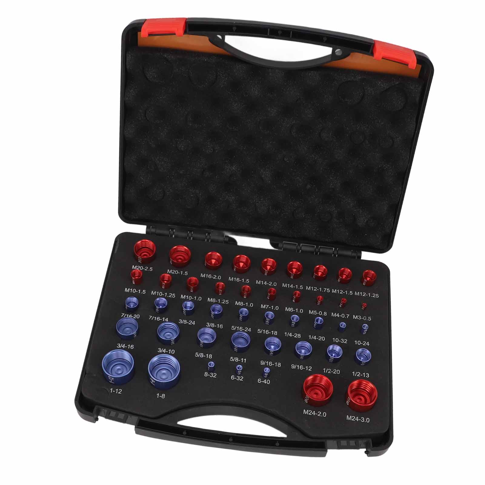 44-teiliges Gewindeprüfer-set Für Muttern Und Schrauben (rot, Blau, Zoll, Metrisch)