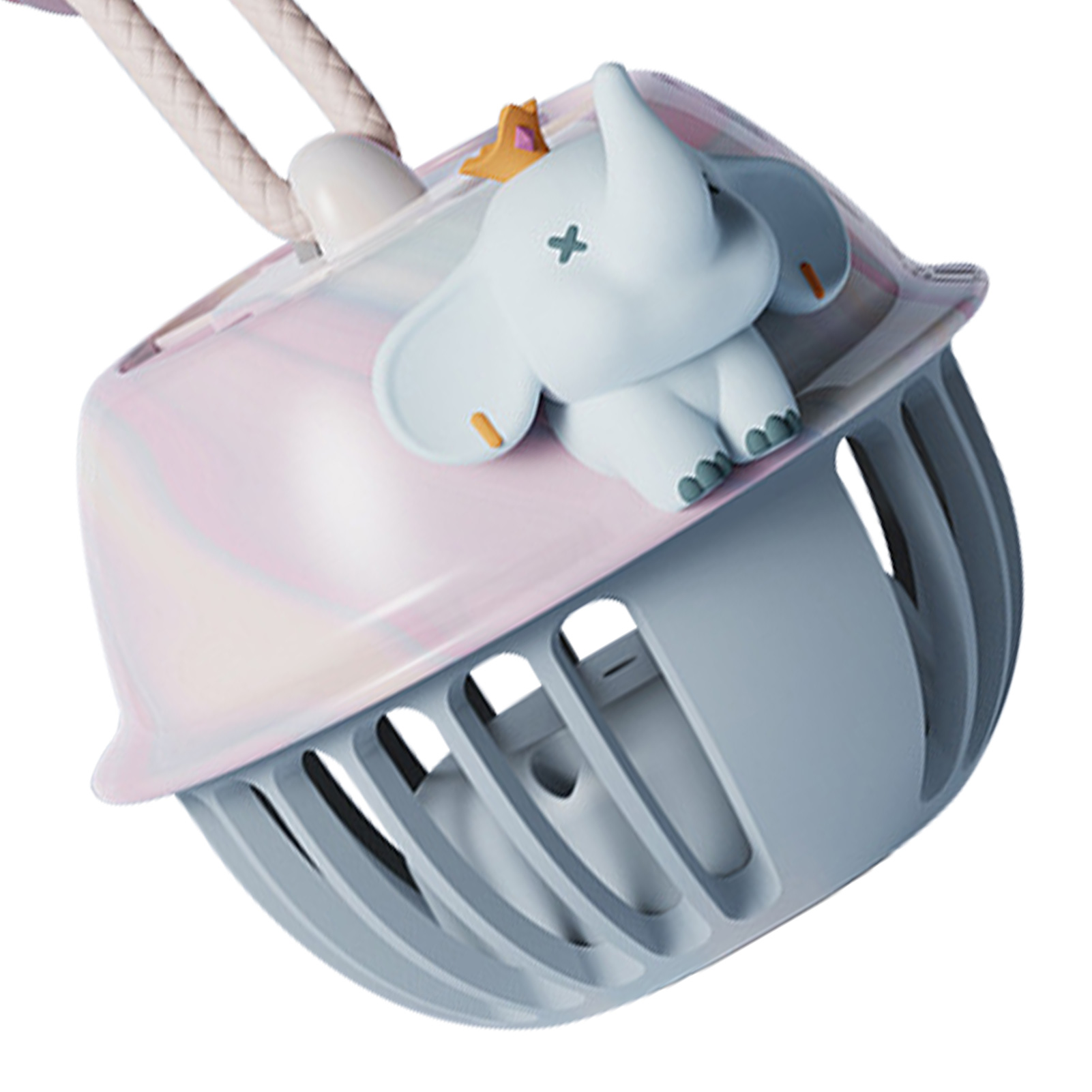Glockenförmiger, Blattloser Hängeventilator Mit Aufladefunktion, Tragbarer Usb-mini-ventilator Für Kinder, König Elefant