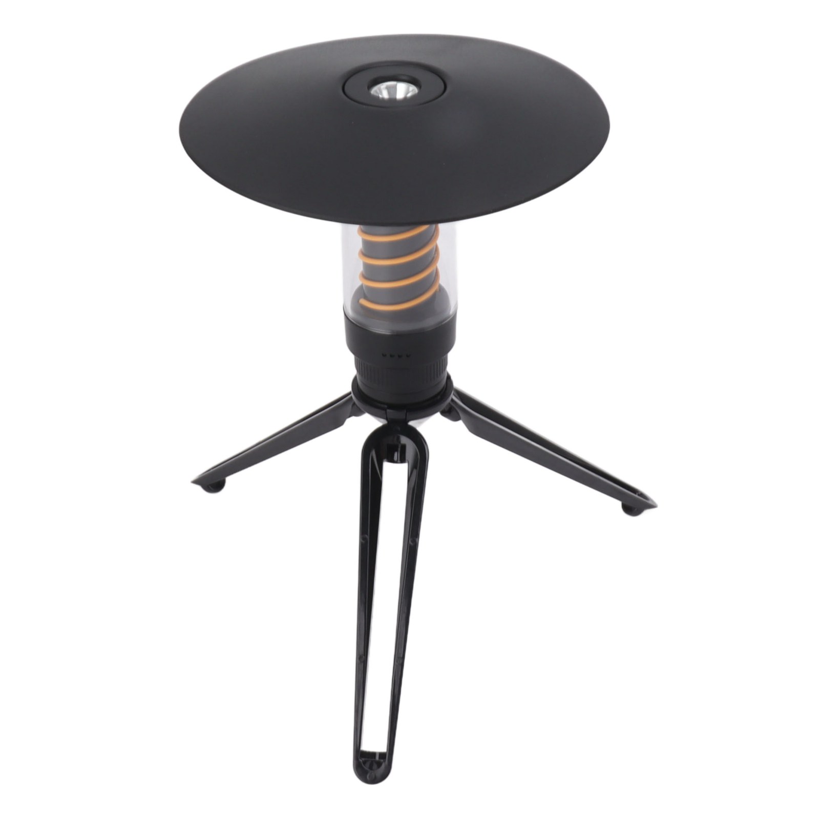 Tragbare Led-campinglampe, Wasserdichte Zeltlampe, Wiederaufladbare Camping-stativlampe Mit Regenschutzdach, Schwarz