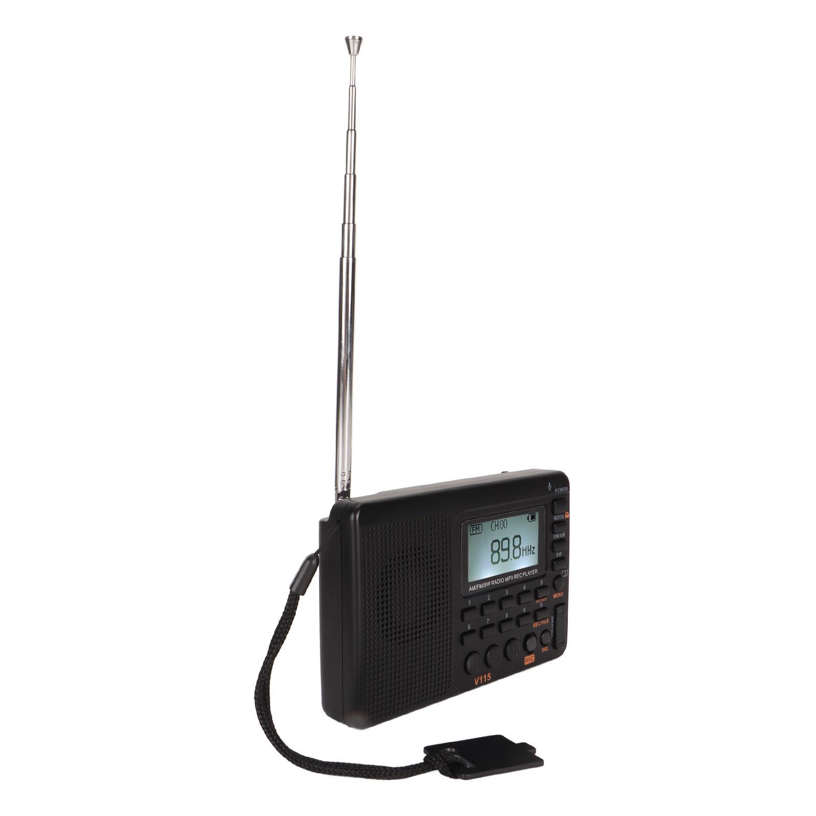 Ukw/mw-radio Mit Mp3-player, Lcd-display Mit Hintergrundbeleuchtung, Integriertem Audiorecorder Und Akku