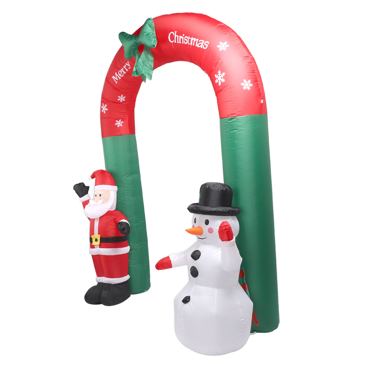 2,4 M Großer Aufblasbarer Weihnachtsbogen Mit Weihnachtsmann Und Schneemann Für Den Außenbereich, Ideal Für Garten, Rasen, Feiertage Und Partys. Eu-stecker (220 V).