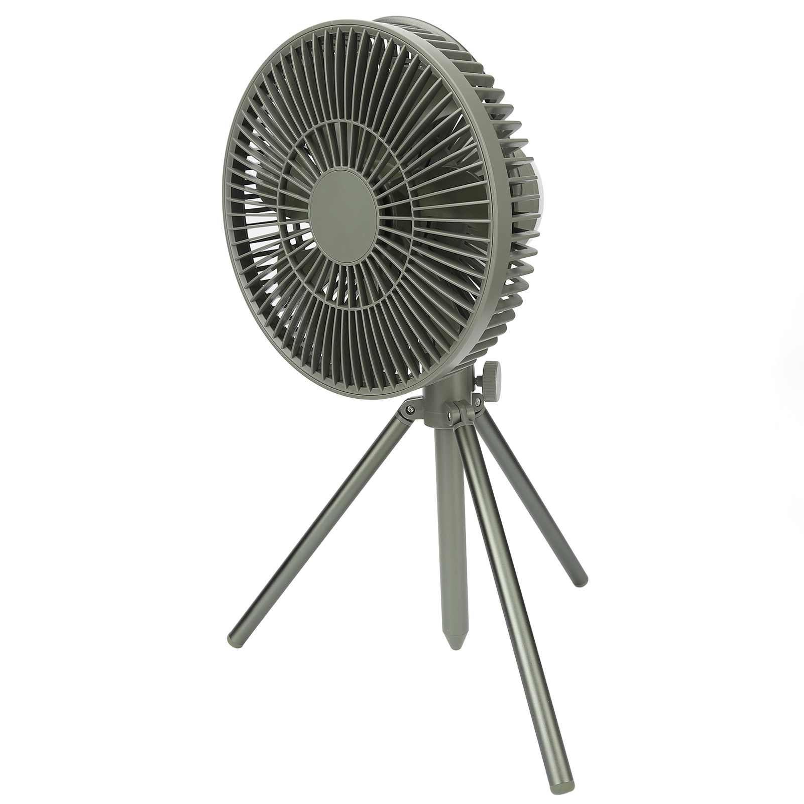 Usb-stativ-campingventilator Mit 10000mah Akku Und Nachtlicht, Olivgrün