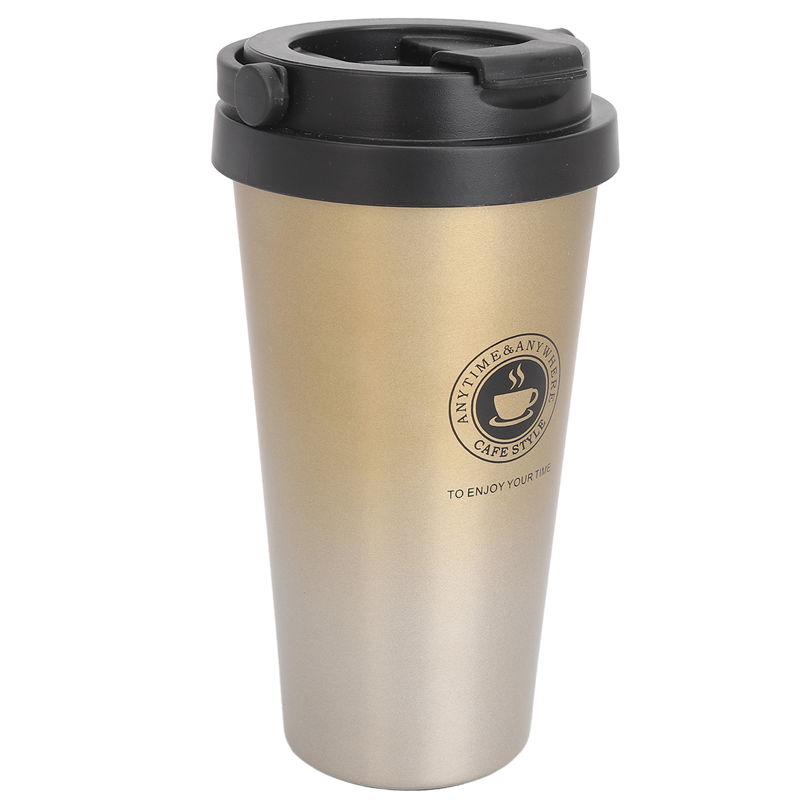 Isolierter Kaffeebecher Mit Deckel, Reisebecher Aus Edelstahl, Tragbarer, Isolierter Auto-kaffeebecher, Gelber Farbverlauf, 500 Ml