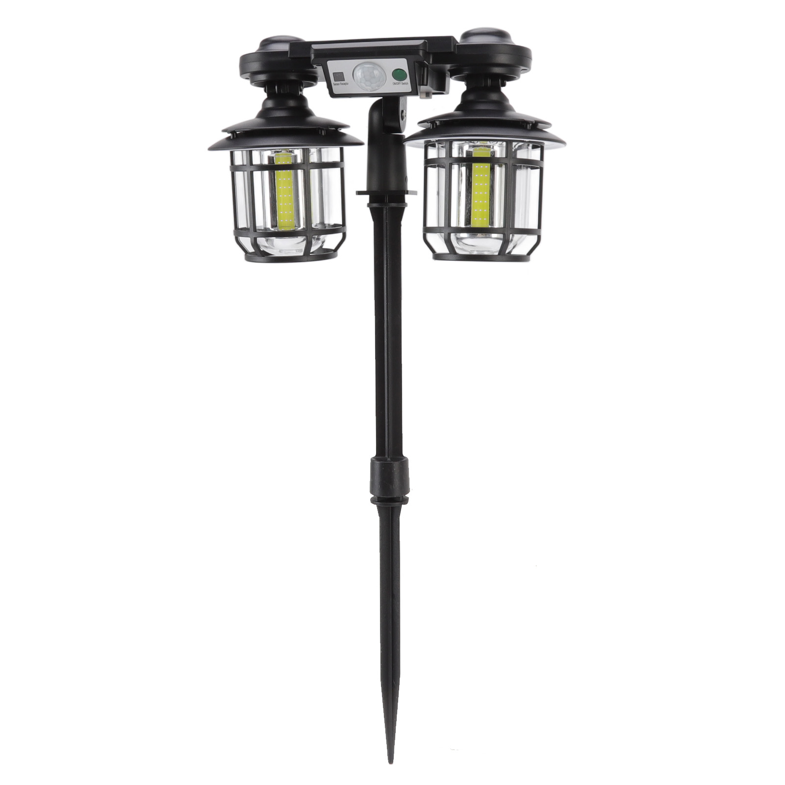 Solar-außenleuchte Mit 192 Cob-leds, Bewegungsmelder, 3 Modi, Wasserdicht, 2-flammige Solar-wandleuchte Mit Fernbedienung Für Garten Und Veranda