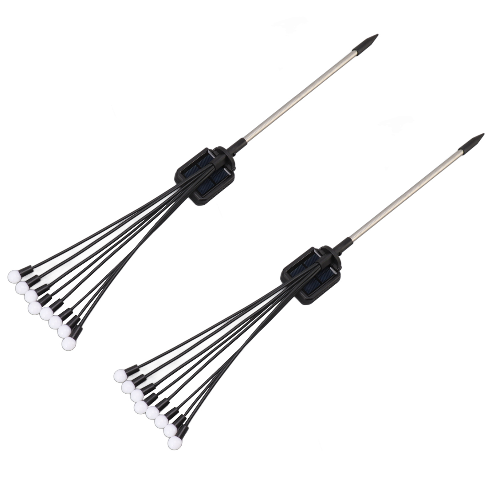2er-set Solarbetriebene, Flexible Gartenleuchten, Dekorativ, Ip65, 8-flammig, Für Terrasse Und Garten