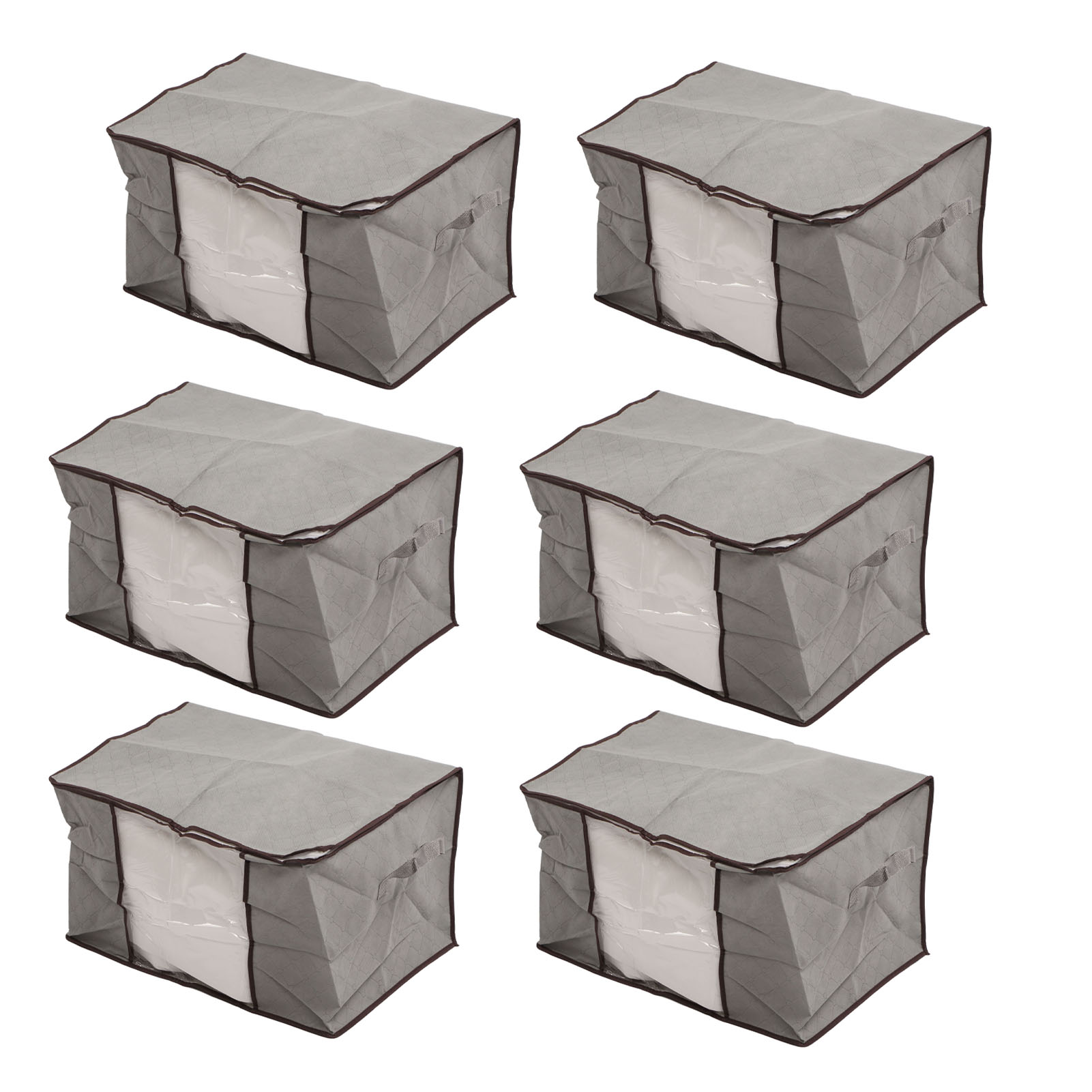 6er-pack Aufbewahrungsbeutel Für Steppdecken, Große Aufbewahrungsboxen Für Decken, Faltbar, Aus Vliesstoff, Kleideraufbewahrung, Ideal Für Umzug Und Reisen, Grau