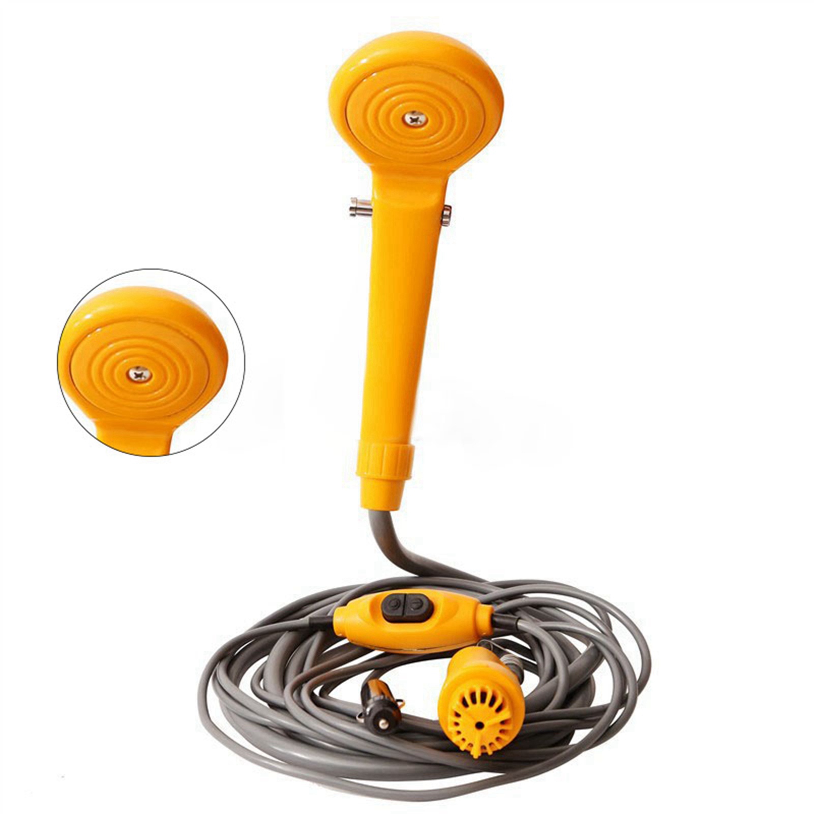 Autodusche Mit Einstellbarer Wassermenge, Tragbare Outdoor-dusche Für Haustiere, Gemüsewäsche, Camping, 12 V Dc, Gelb