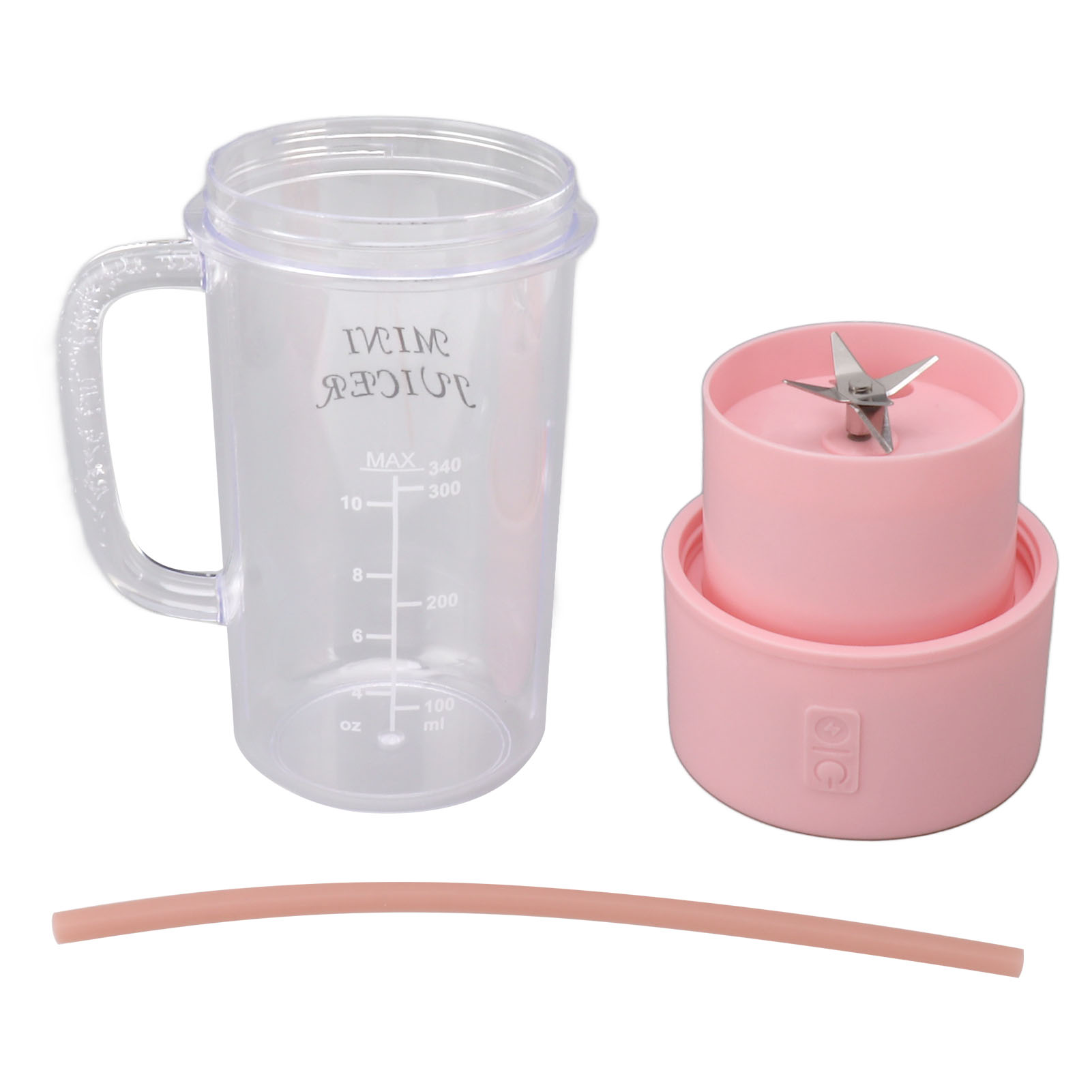 Mini-entsafterbecher, Tragbarer, Wiederaufladbarer Mixer-entsafter, Multifunktionaler Mixerbecher Mit Großem Fassungsvermögen Für Studenten Und Haushalte, Rosa
