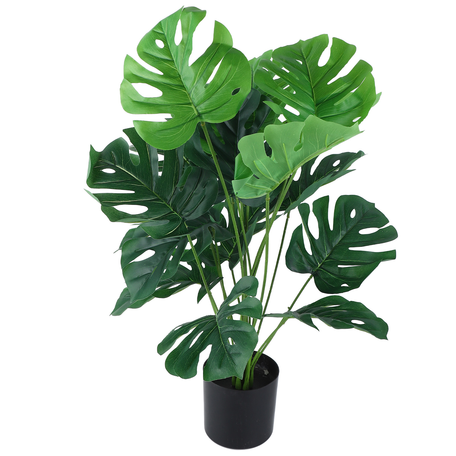 Künstliche Monstera Deliciosa, 80 Cm, 18 Blätter, Naturgetreue, Dekorative Topfpflanze Aus Kunststoff Für Drinnen Und Draußen